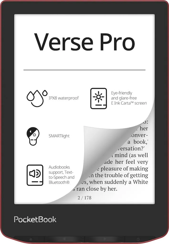 PocketBook Verse Pro E-Reader, 6'' E-Ink Carta HD Touchscreen, 16 GB, WiFi, Bluetooth, Azzurro - immagine 5