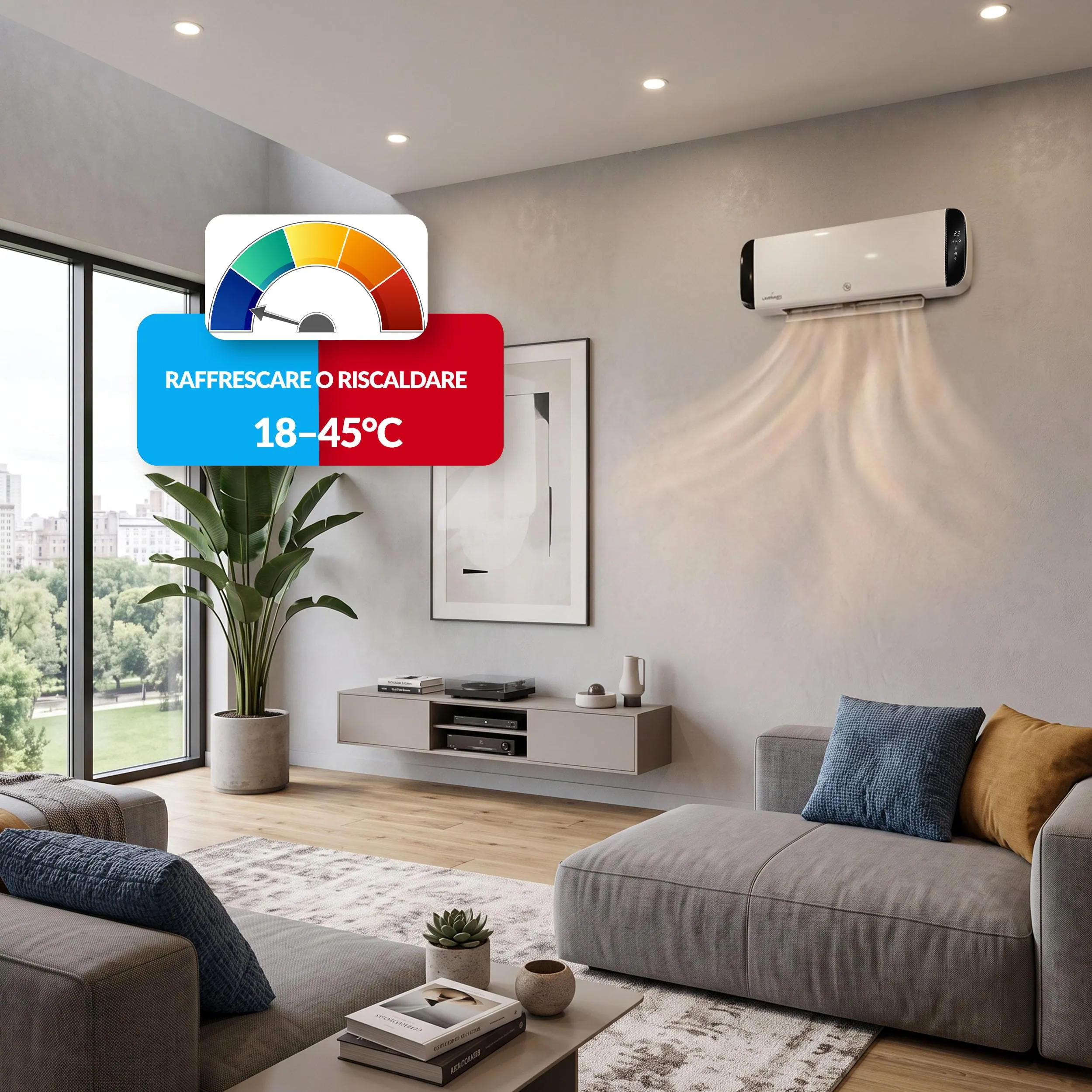 Lehmann Termoventilatore da Parete LHOHH-2013A, 1000/2000 W, Ceramica, Rilevamento Finestra Aperta, Timer, Oscillazione, App e Telecomando, Bianco - immagine 5