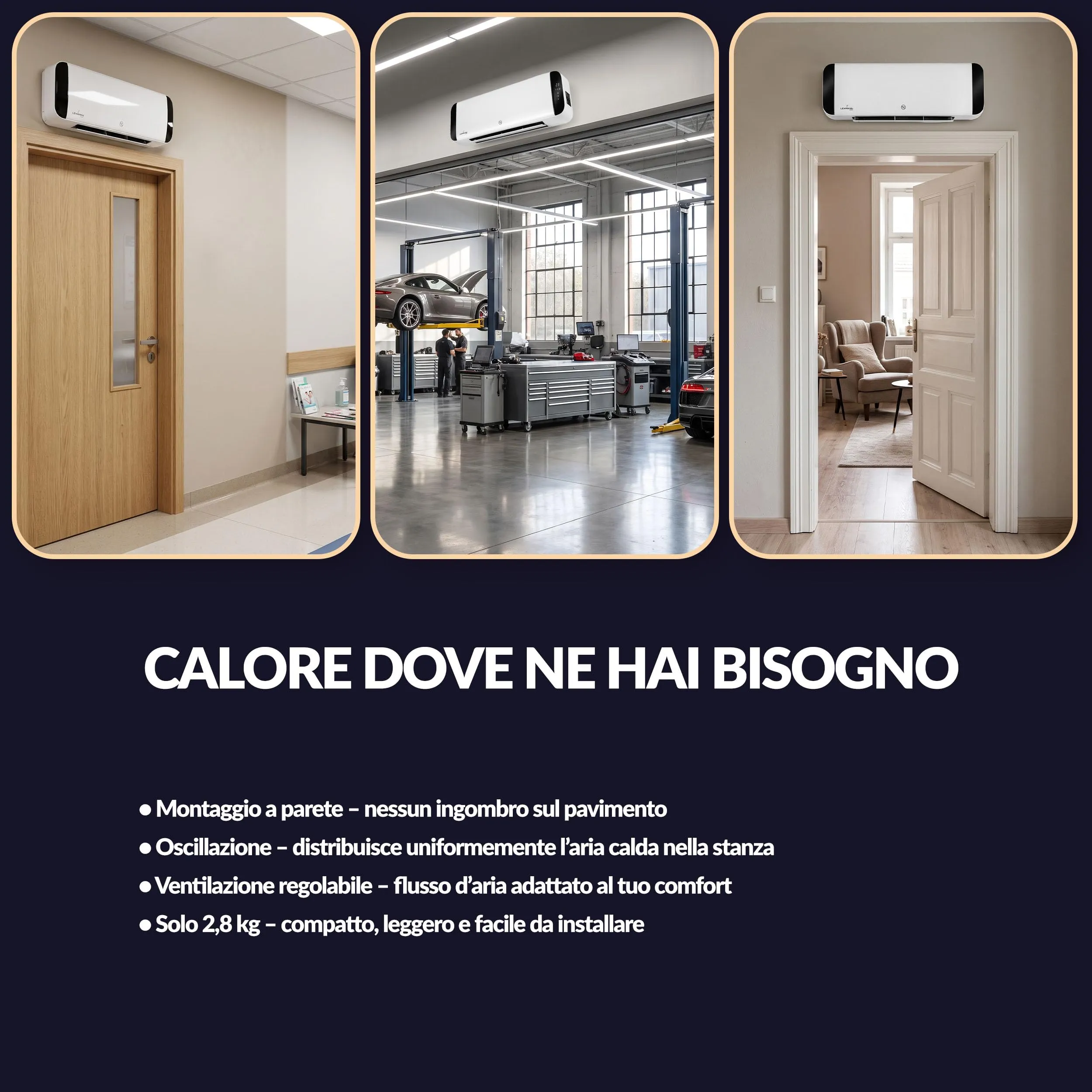 Lehmann Termoventilatore da Parete LHOHH-2013A, 1000/2000 W, Ceramica, Rilevamento Finestra Aperta, Timer, Oscillazione, App e Telecomando, Bianco - immagine 9