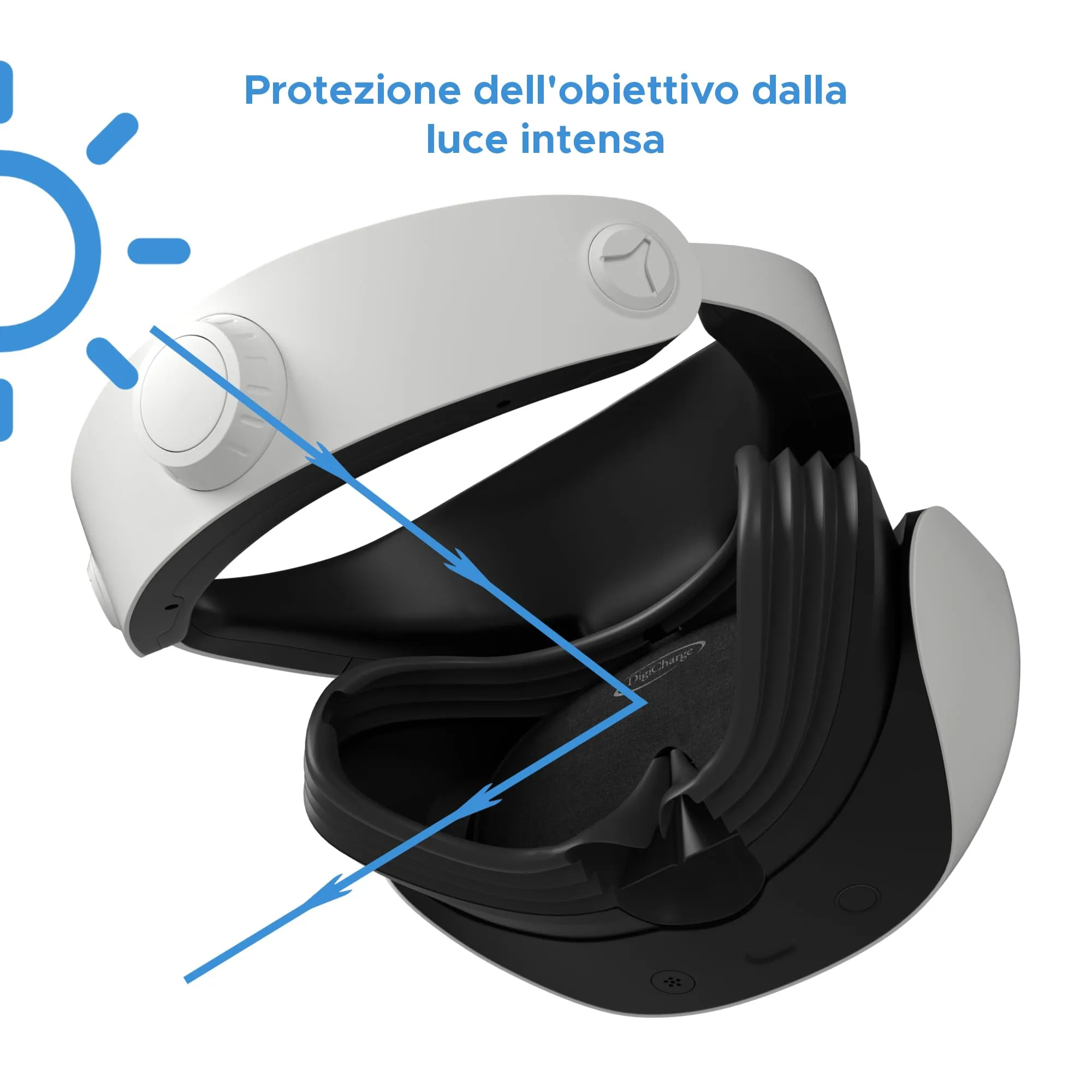 Digicharge Copriobiettivo per PS VR2, Protezione Antipolvere e Antigraffio, Schiuma 14 mm, Nero - immagine 3