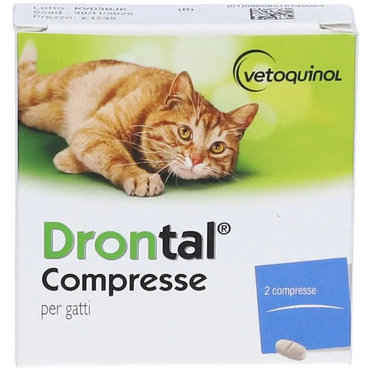 Vetoquinol Drontal Gatto 230mg, 2 Tablets - immagine 1
