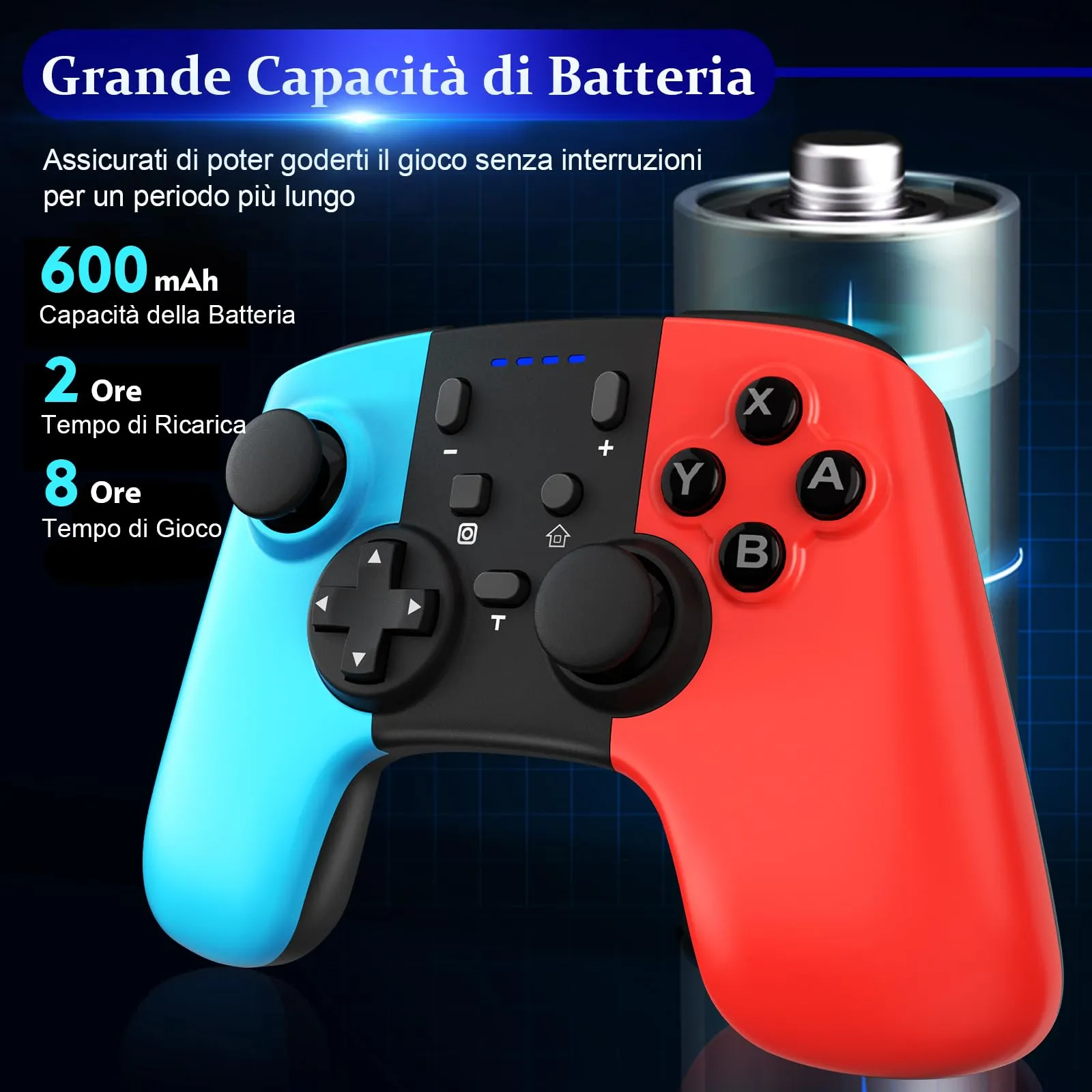 Gaaqii Wireless Switch Controller Pro Gamepad for Switch, Switch Lite, OLED and PC with Turbo, 6-Axis, Dual Vibration, Wake-up and Screenshot - immagine 6