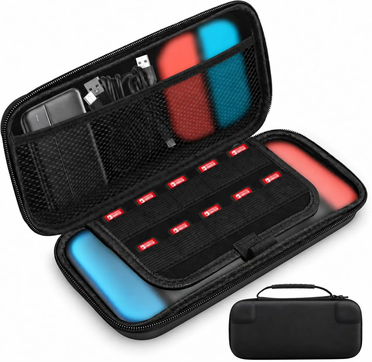 Lrocotanc Custodia Rigida per Nintendo Switch e Switch OLED, Nero - immagine 1