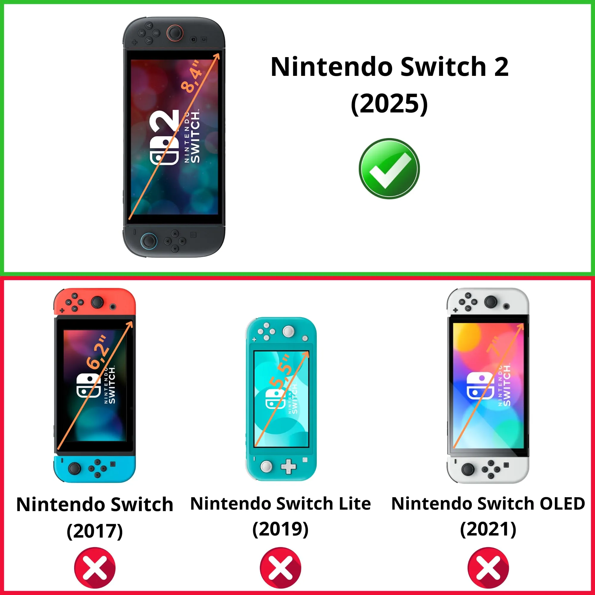 PHONILLICO Pellicola Protettiva in Vetro Temperato per Nintendo Switch 2 (2025), 2 Pezzi - immagine 2