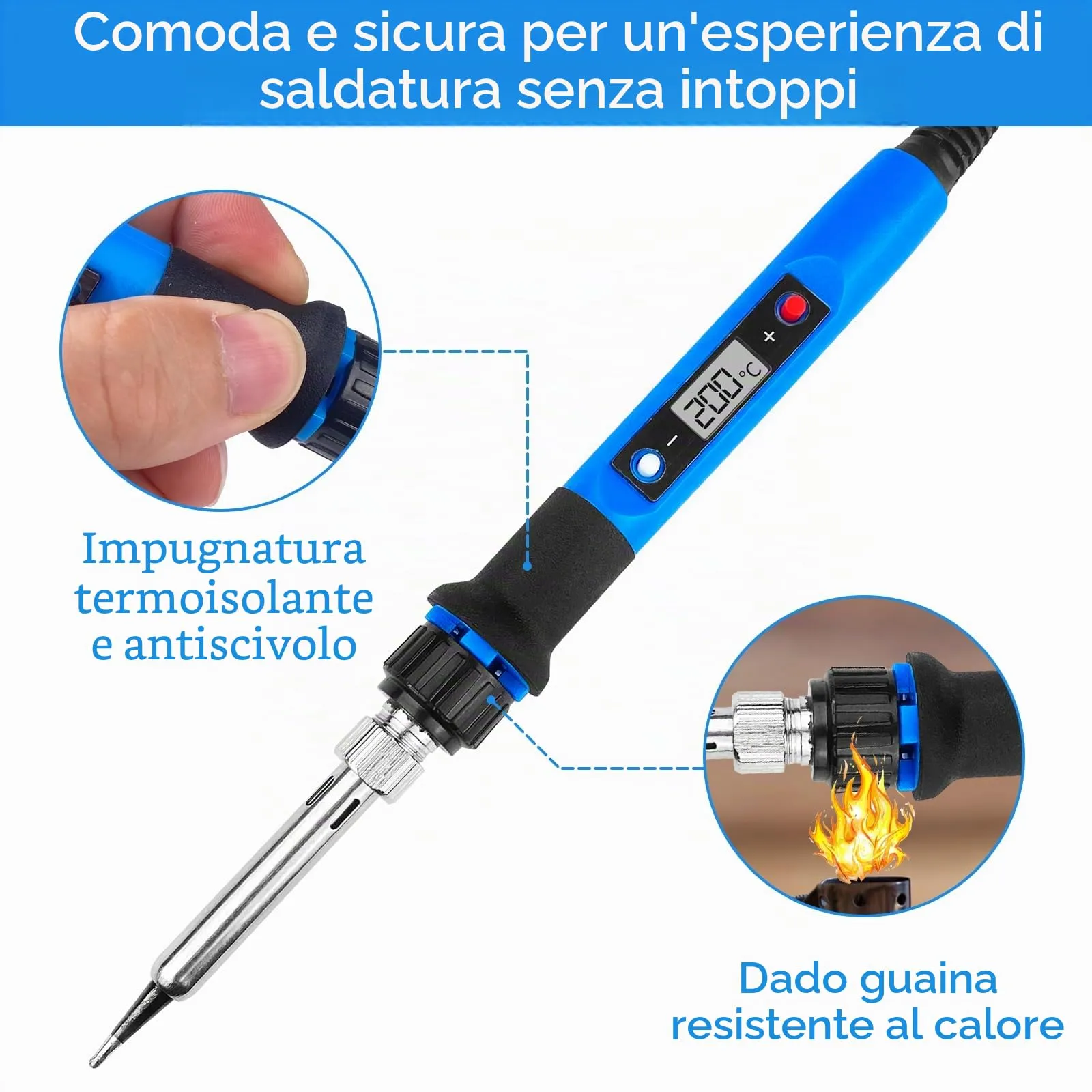 WinGluge 80W Saldatore a Stagno Kit con Display a LED - immagine 4