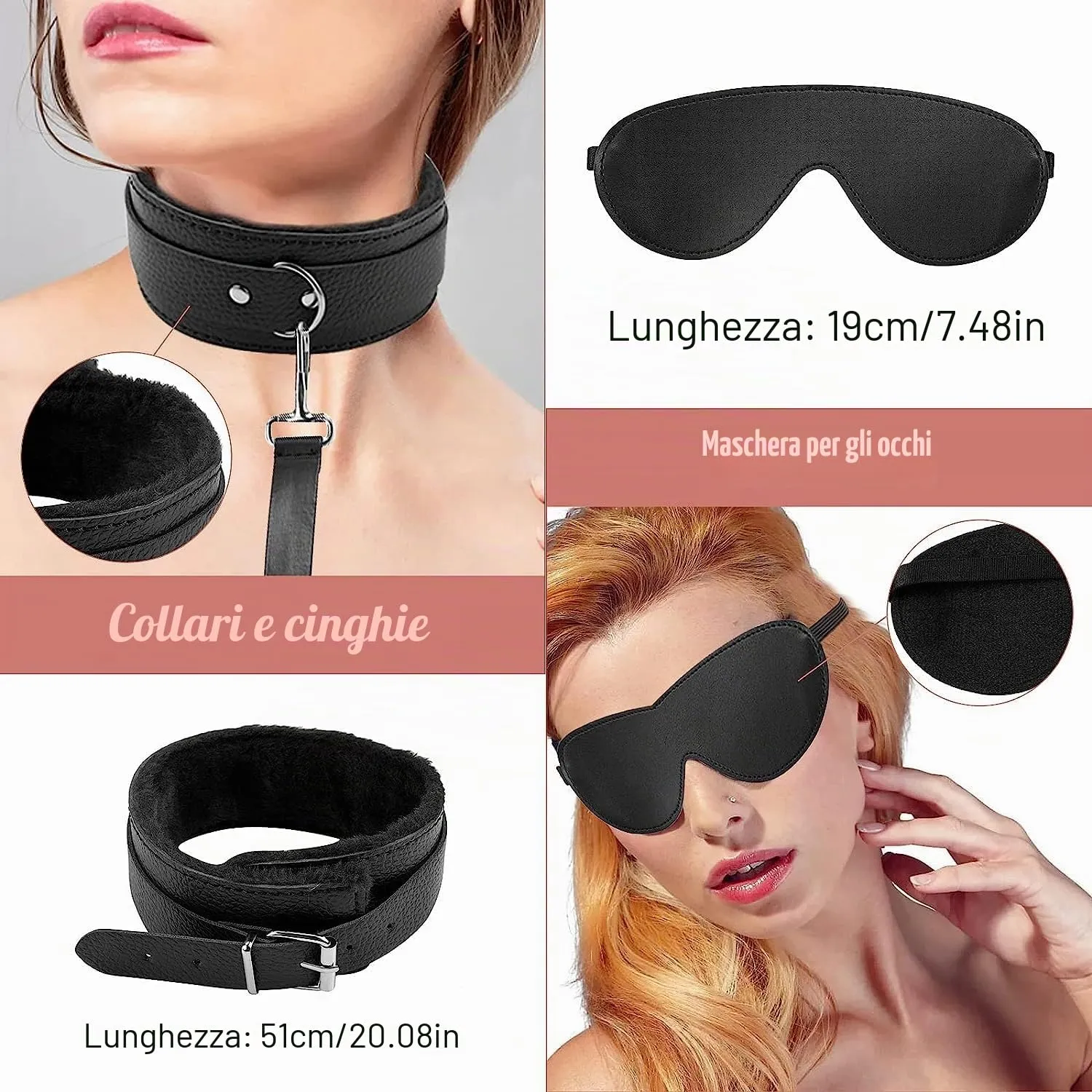 LEVIOC’S Set di costumi in pelle nera da 10 pezzi K-7, Nero - immagine 5