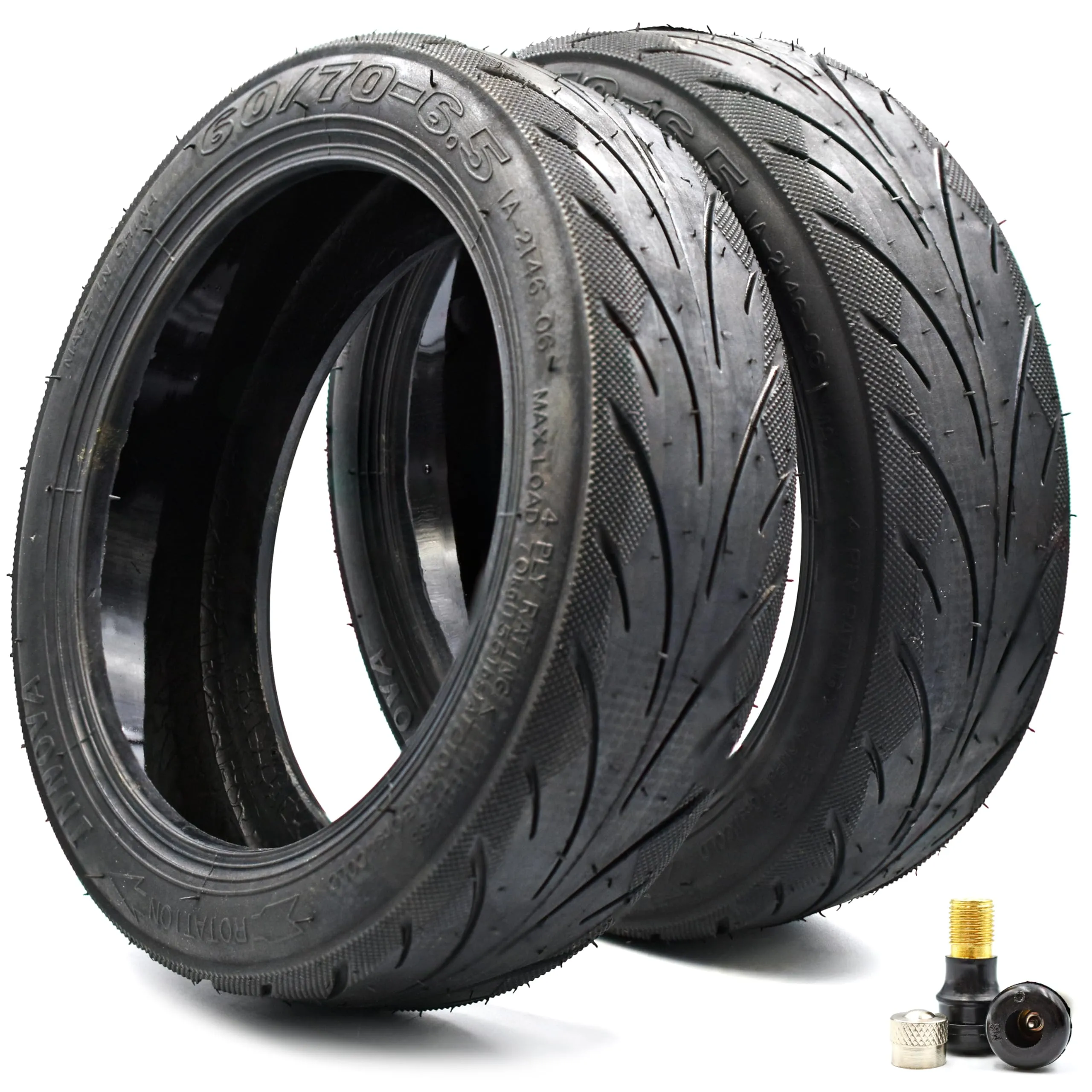 myBESTscooter Pneumatico Tubeless Autoriparante per Segway Ninebot G30 Max, 60/70-6.5, con Valvole, SG-G30-GEL-TBLS-2PC - immagine 1