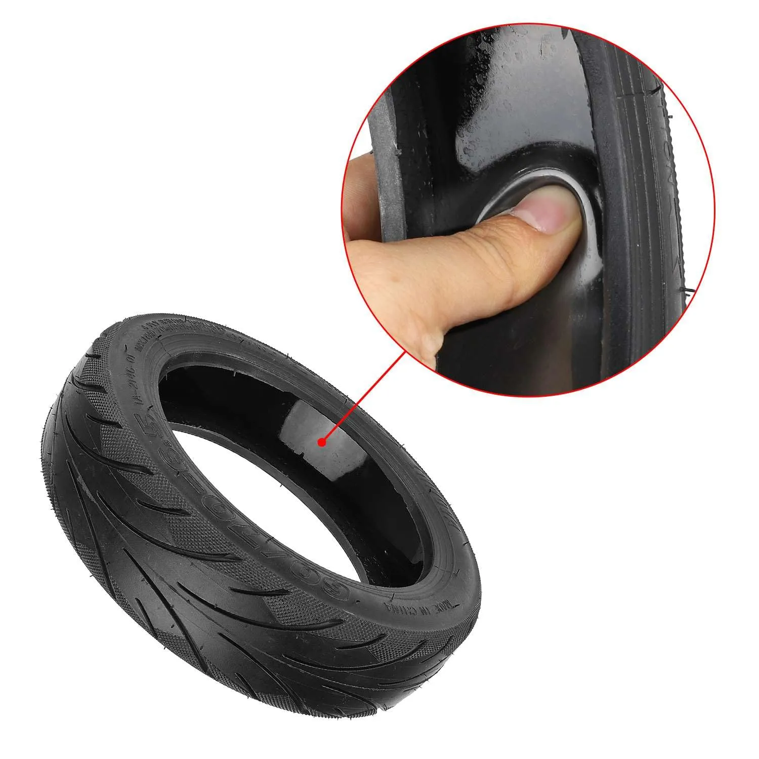 myBESTscooter Pneumatico Tubeless Autoriparante per Segway Ninebot G30 Max, 60/70-6.5, con Valvole, SG-G30-GEL-TBLS-2PC - immagine 4