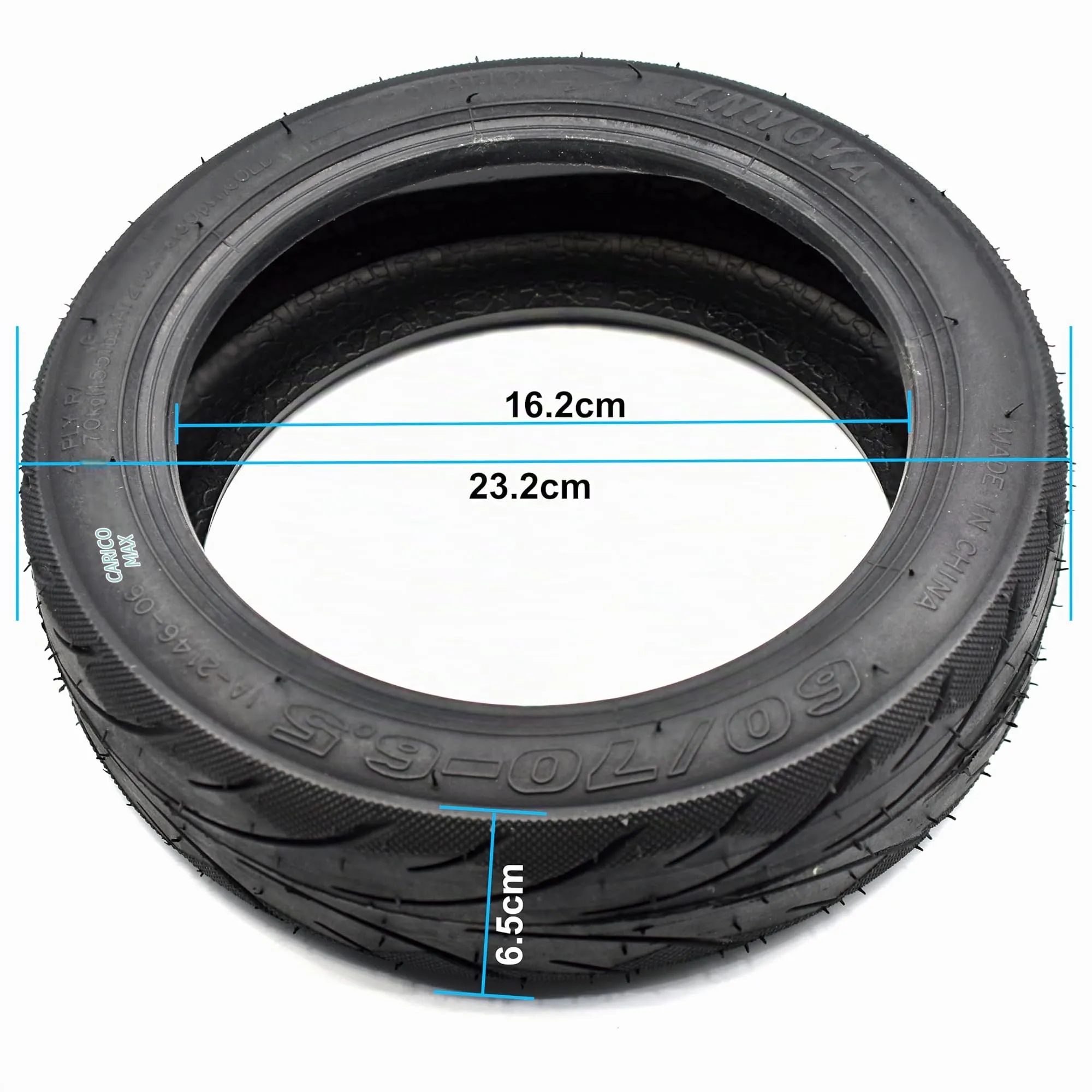 myBESTscooter Pneumatico Tubeless Autoriparante per Segway Ninebot G30 Max, 60/70-6.5, con Valvole, SG-G30-GEL-TBLS-2PC - immagine 5