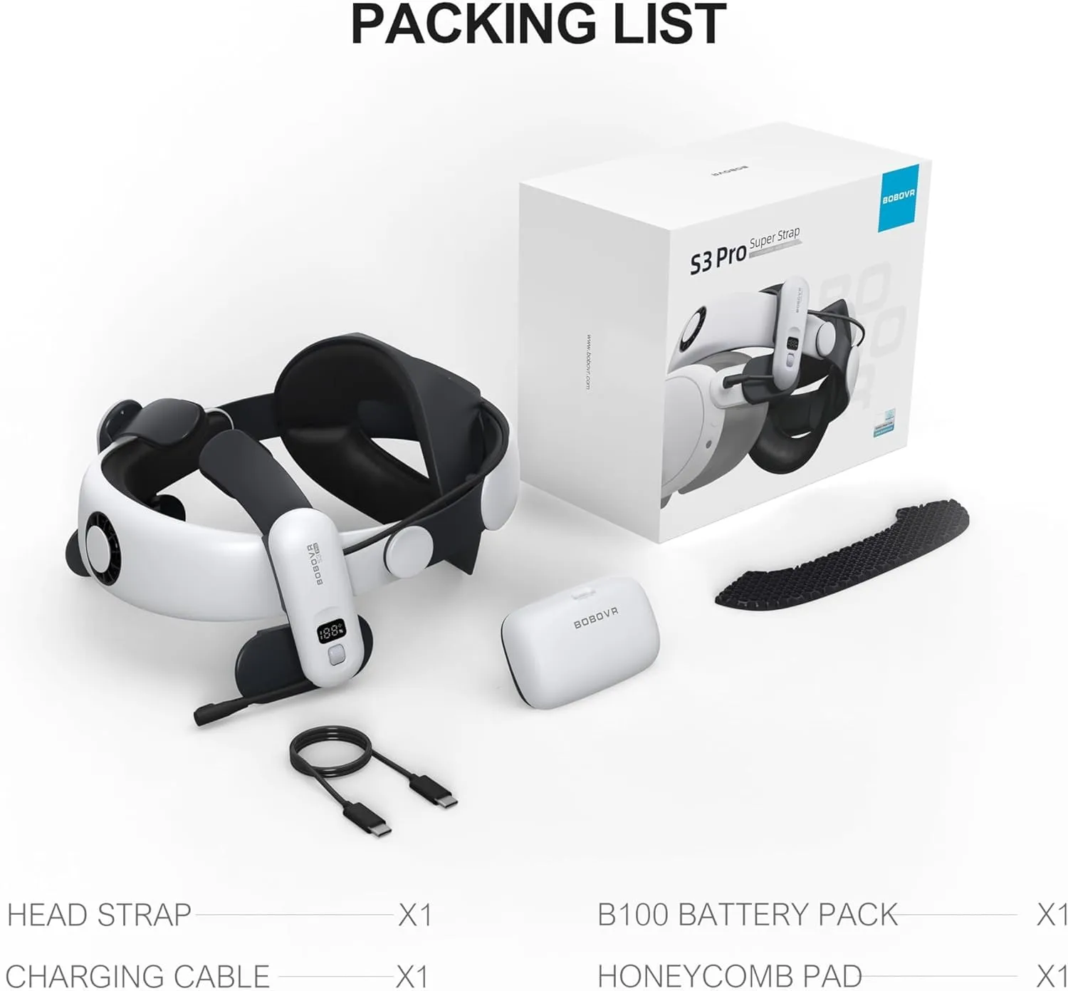 BOBOVR S3 Pro Cinturino per Testa con Batterie B100 da 10000 mAh e Sistema di Aria Condizionata per Quest 3/Quest 3S - immagine 7