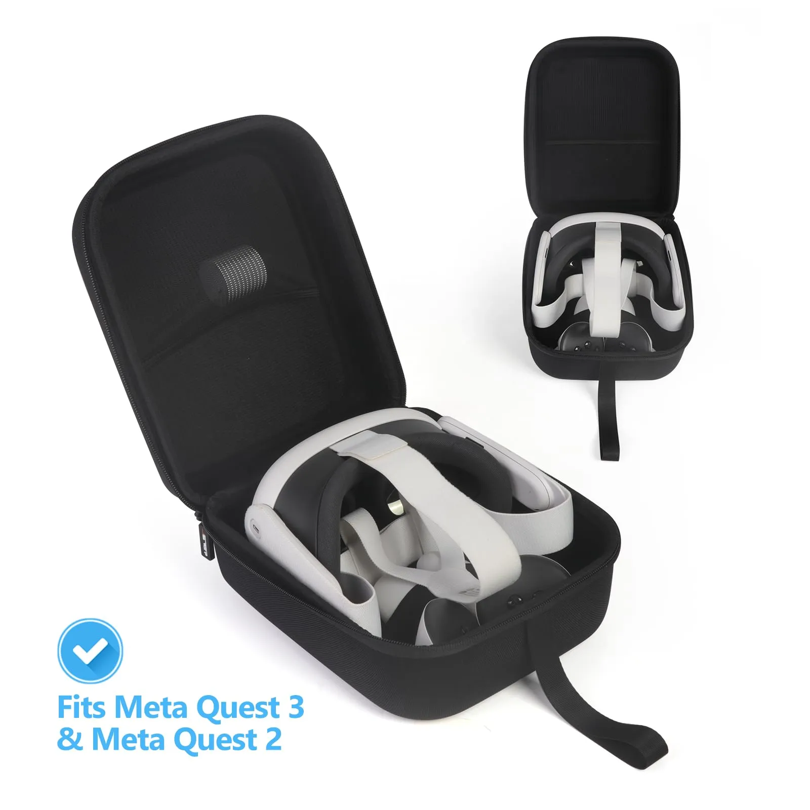 JSVER Custodia Rigida Portatile per Meta Quest 3, Quest 3S e Quest 2, Nero - immagine 2