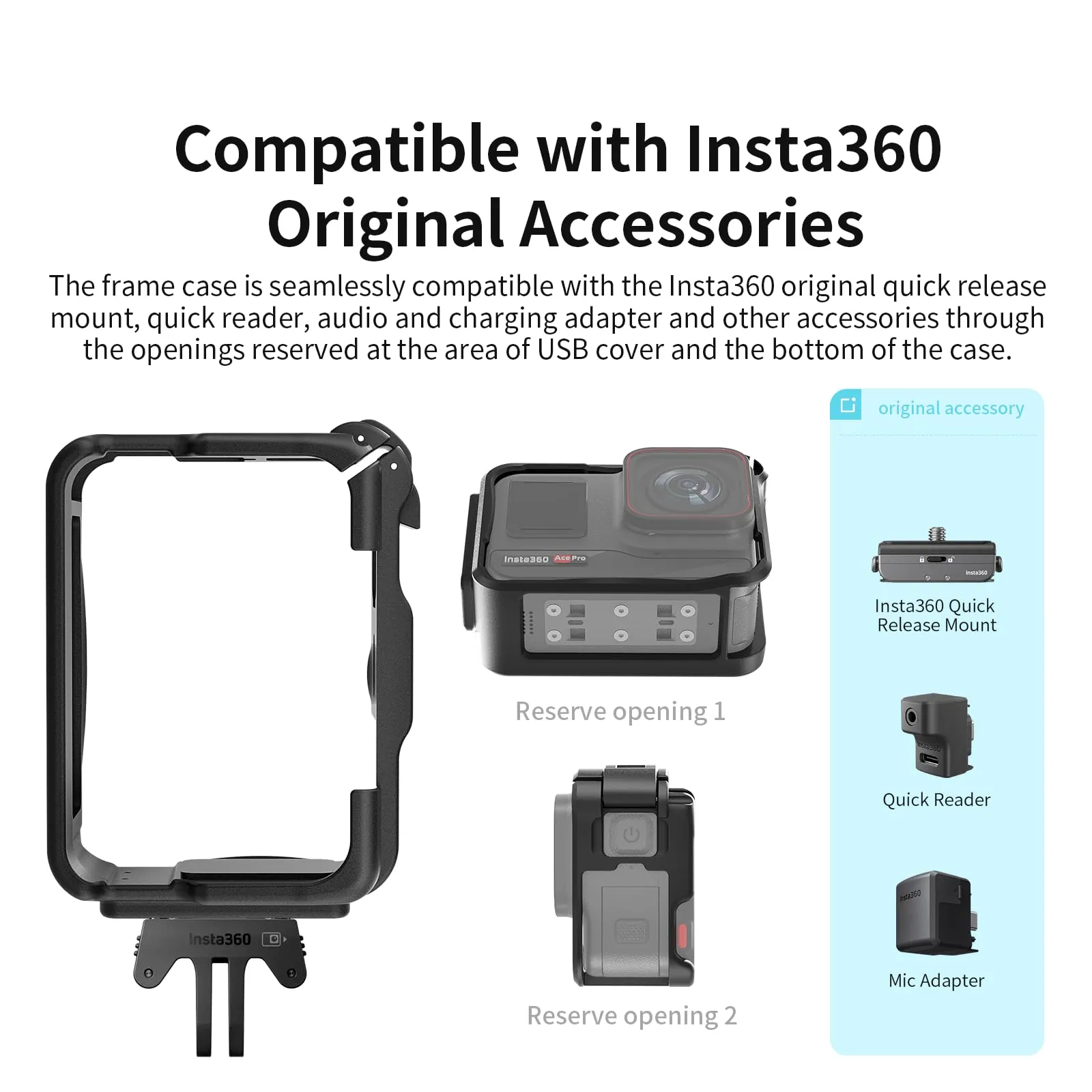 Honbobo Telaio Protettivo Gabbia per Insta360 Ace Pro 2, Insta360 Ace Pro, Insta360 Ace - immagine 4