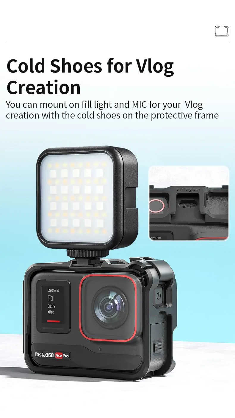 Honbobo Telaio Protettivo Gabbia per Insta360 Ace Pro 2, Insta360 Ace Pro, Insta360 Ace - immagine 5