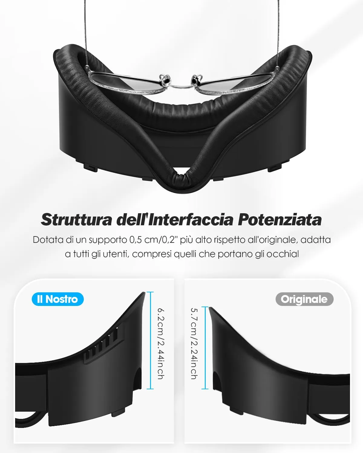 SUPERUS Interfaccia Facciale e Face Cover Pad per Meta Quest 3, Cuscino in Pelle PU Morbida Anti-Luce - immagine 4