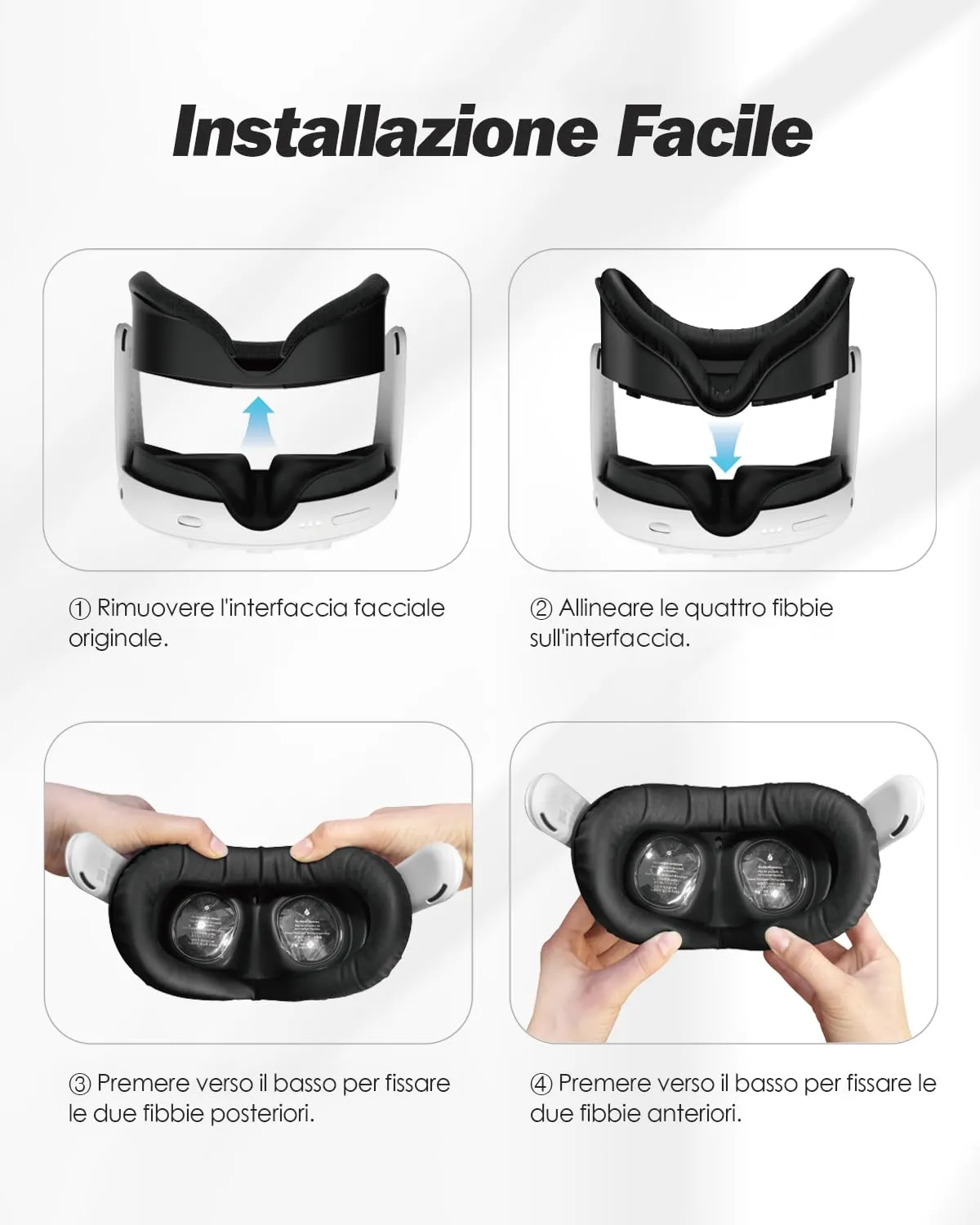 SUPERUS Interfaccia Facciale e Face Cover Pad per Meta Quest 3, Cuscino in Pelle PU Morbida Anti-Luce - immagine 7