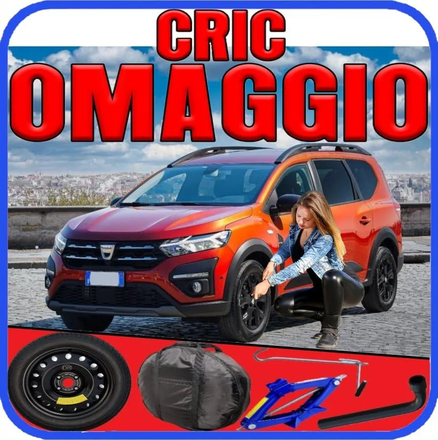 Generico Ruotino di Scorta per Dacia Jogger 2021-2024, 4 Fori, Gomma 125/80 R16 con Kit Accessori Cric, Chiave e Sacca - immagine 2