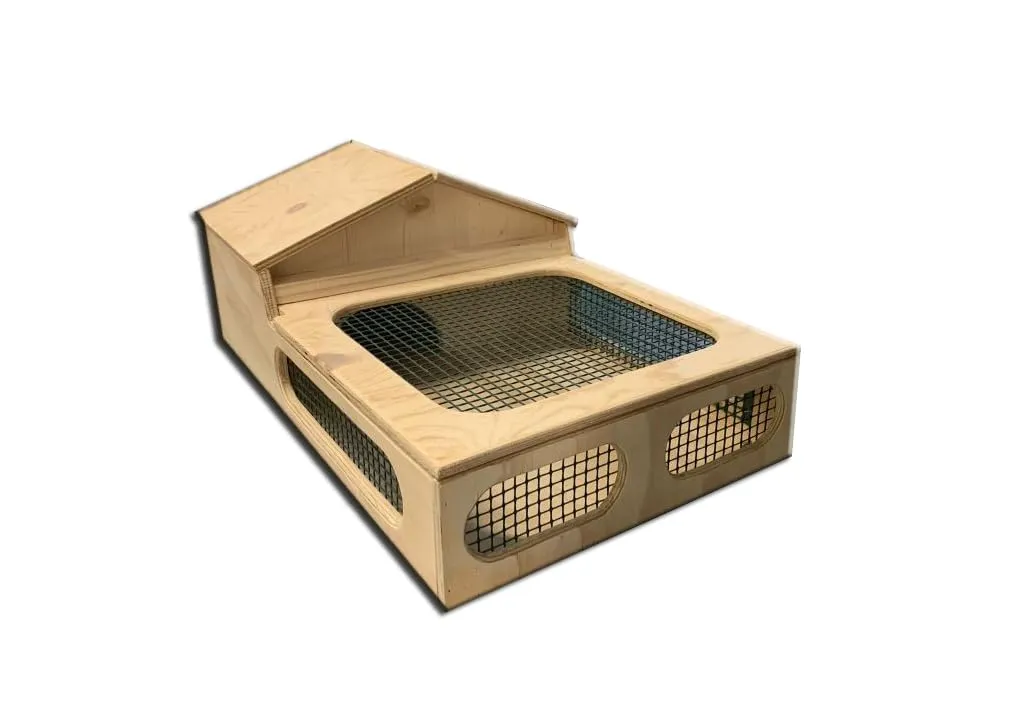 Euroshoppingonline Terrario in Legno Naturale per Tartarughe e Rettili, Marrone, 60x40x23h - immagine 1