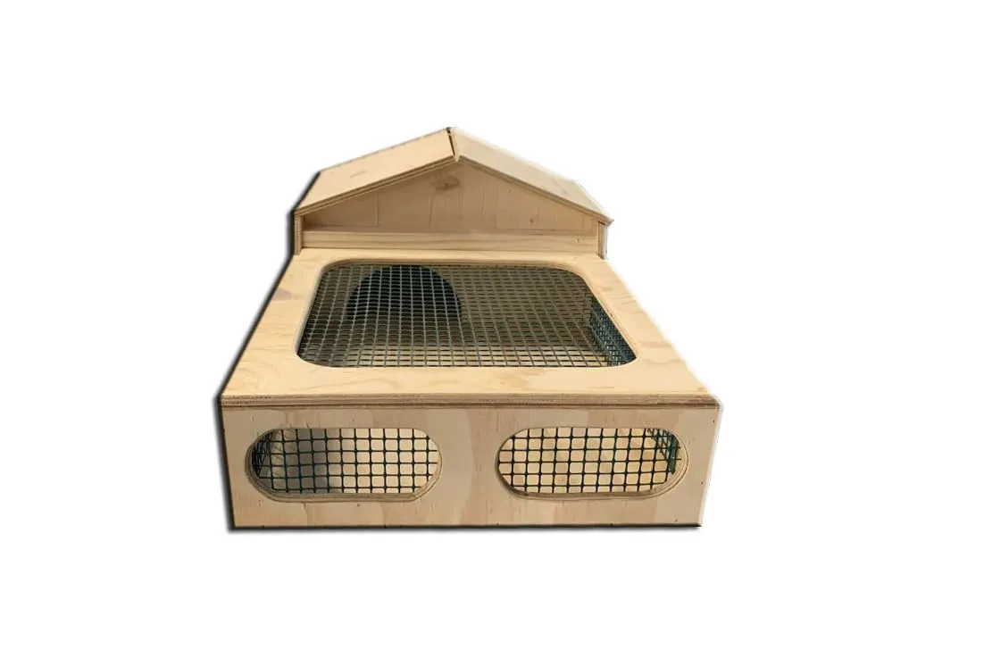 Euroshoppingonline Terrario in Legno Naturale per Tartarughe e Rettili, Marrone, 60x40x23h - immagine 3