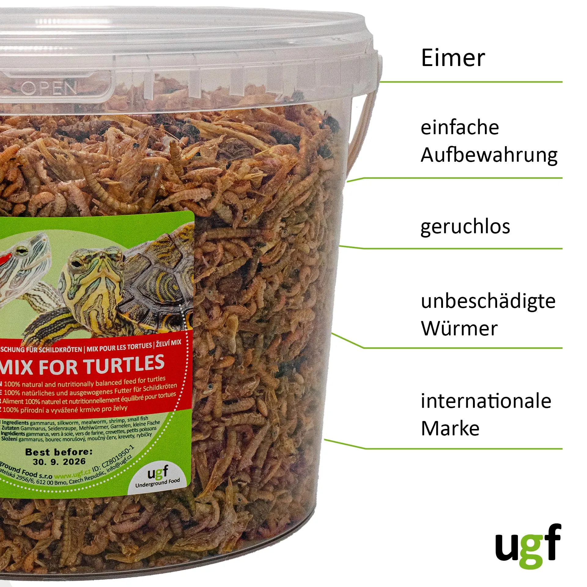 UGF Underground Food Mix Universale di Cibo per Tartarughe, 500 g (Secchio da 3 l) - immagine 6