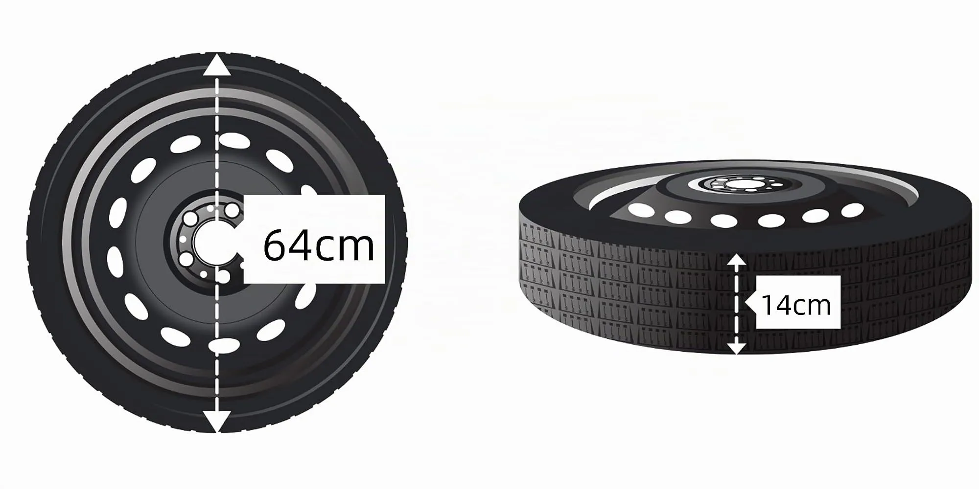 D'ANGELO 1988 Kit Ruotino di Scorta 125/70R18 per Toyota C-HR con Cric, Chiave, Vite, Guanti e Sacca - R617F - immagine 3