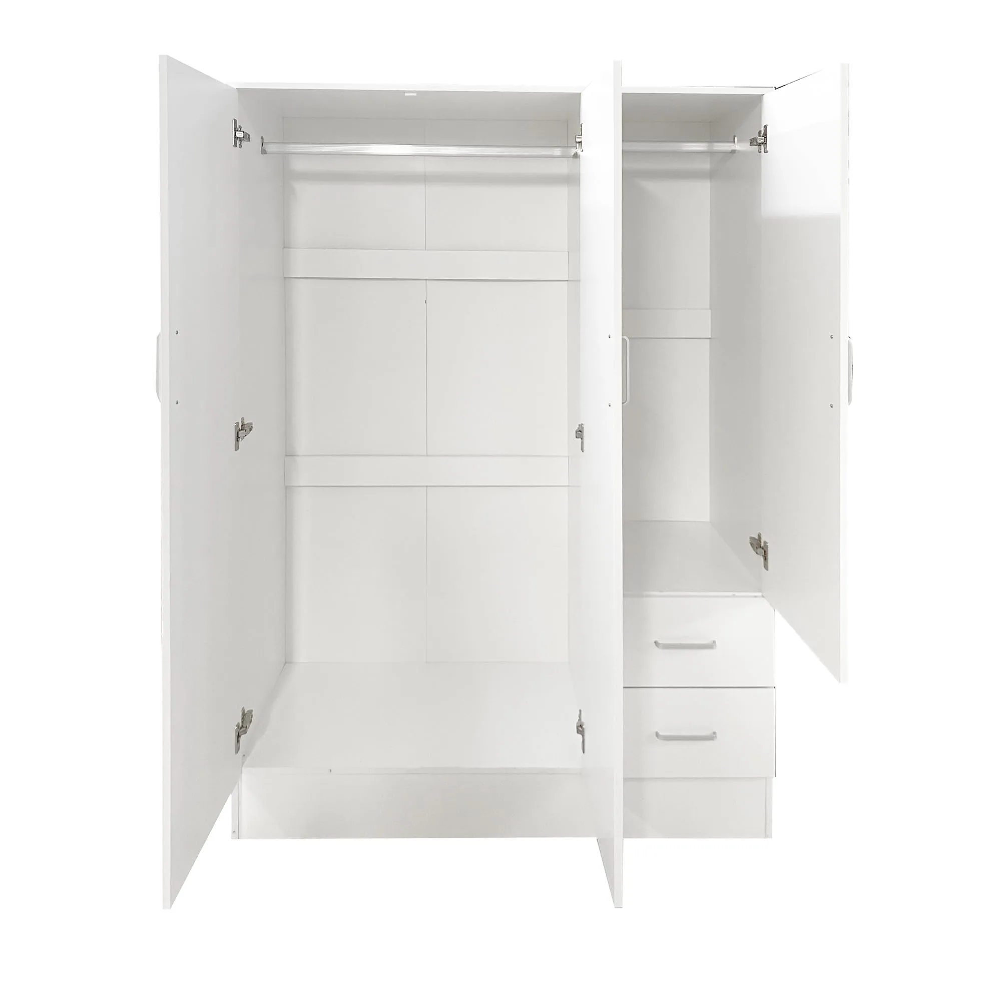 Bissolo Casa Armadio Multiuso Bianco Opaco 120x50x170 cm con 3 Ante e 2 Cassetti in Laminato - immagine 3
