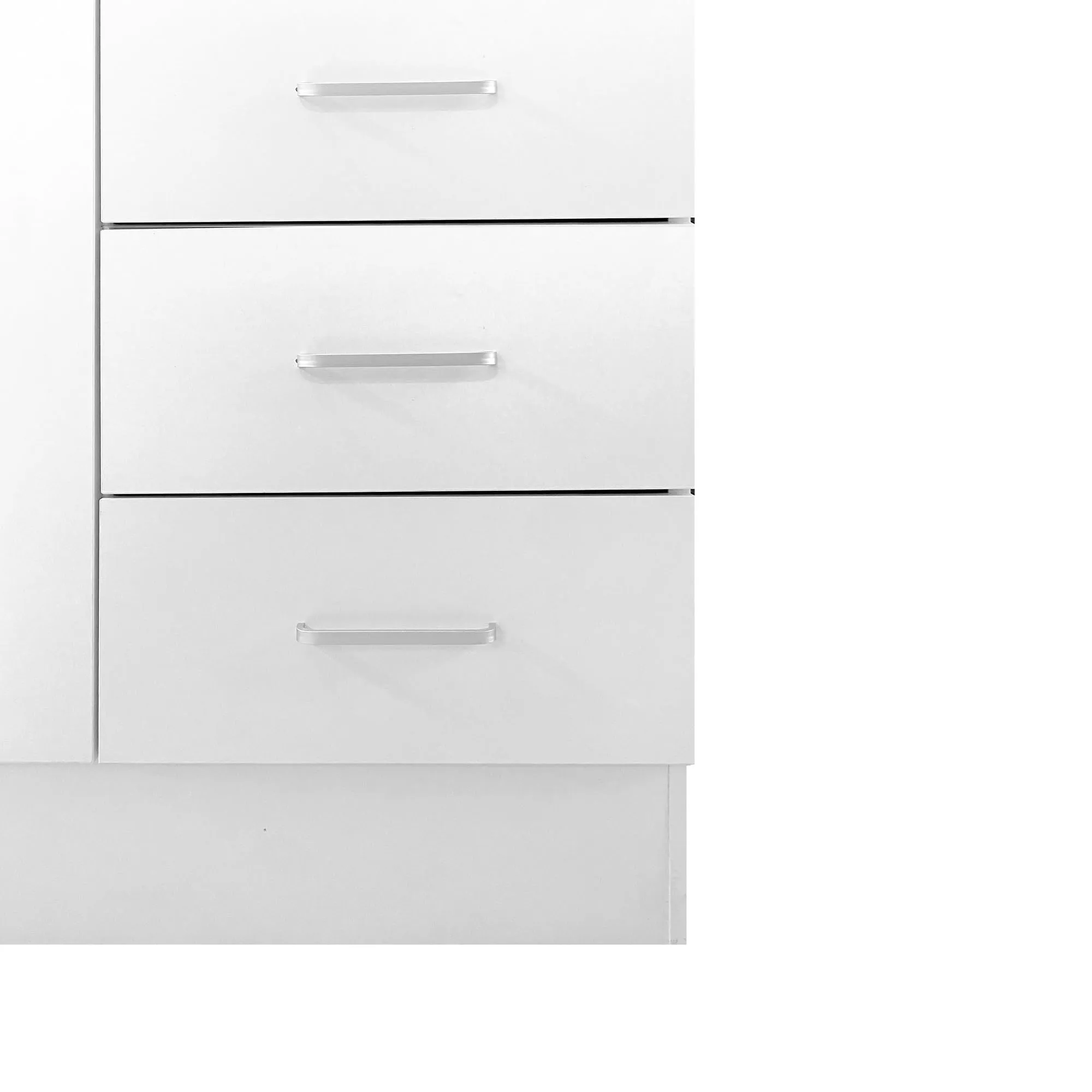Bissolo Casa Armadio Multiuso Bianco Opaco 120x50x170 cm con 3 Ante e 2 Cassetti in Laminato - immagine 4