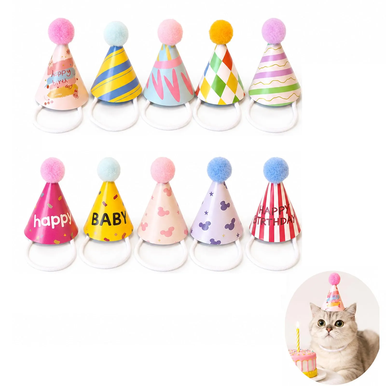 JOVYTH Cappelli di Festa per Peluche e Piccoli Animali, Set da 10 Pezzi - immagine 8