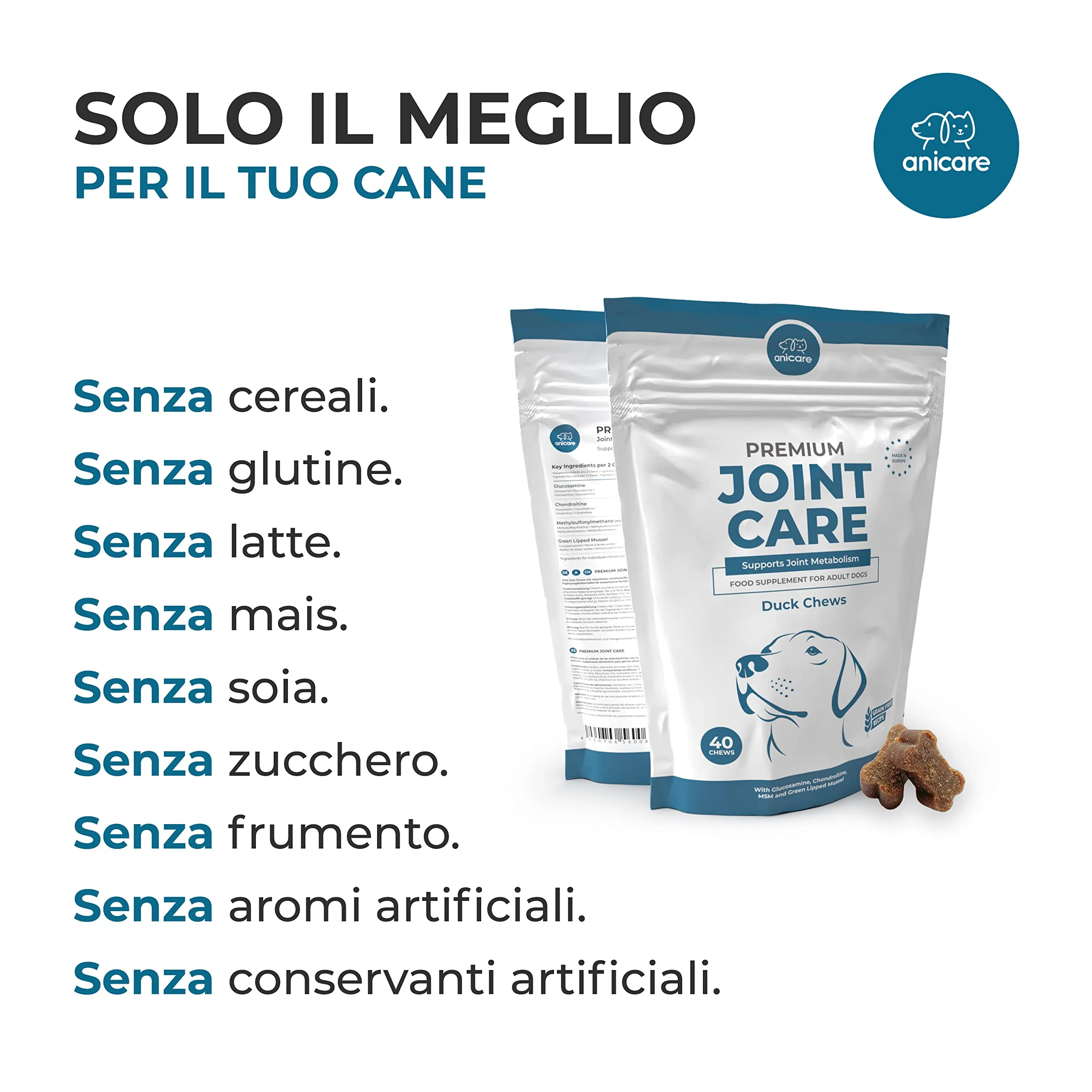 Anicare Premium Joint Care Chews per Cani con Glucosamina, Condroitina, MSM e Cozze dalle Labbra Verdi - immagine 6