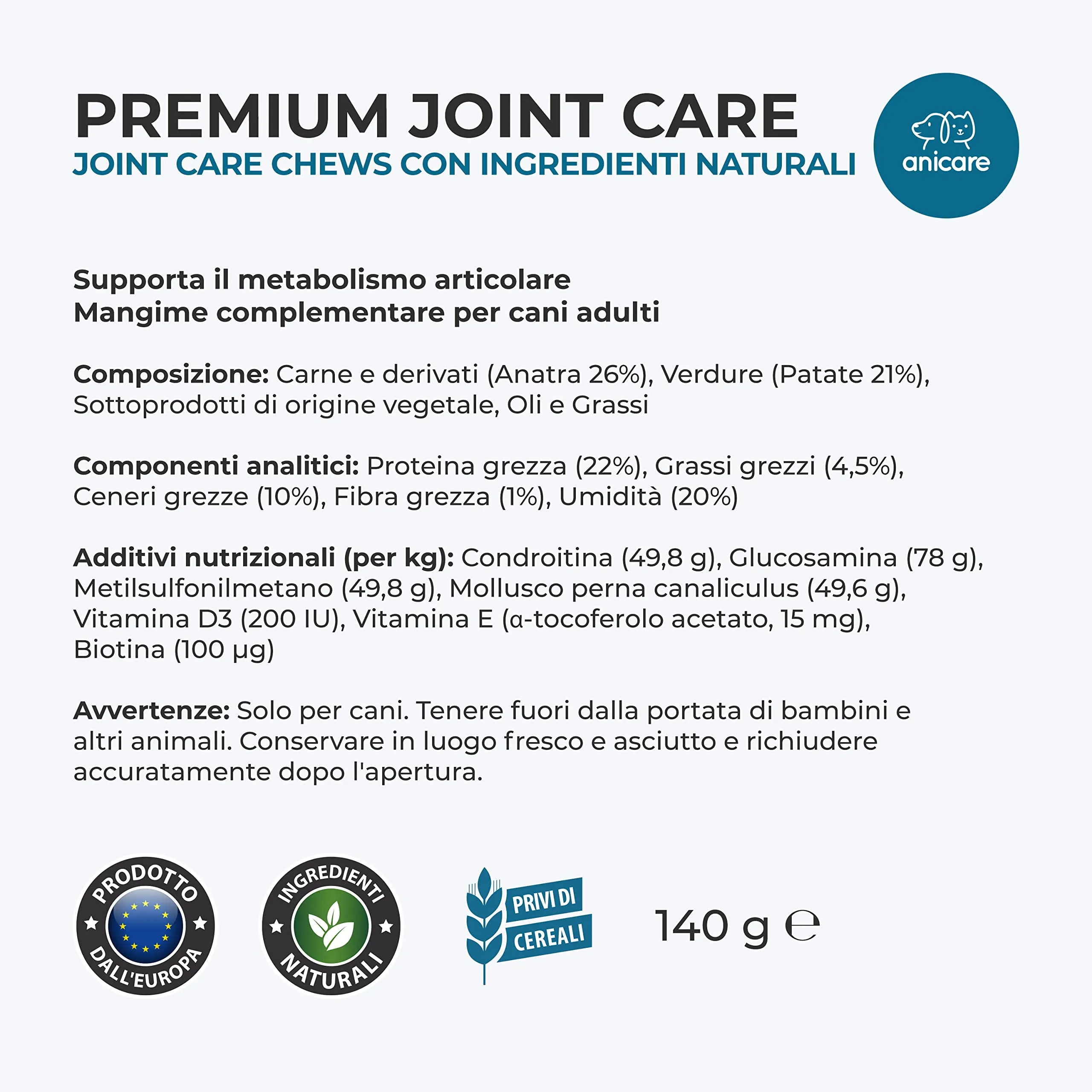 Anicare Premium Joint Care Chews per Cani con Glucosamina, Condroitina, MSM e Cozze dalle Labbra Verdi - immagine 9