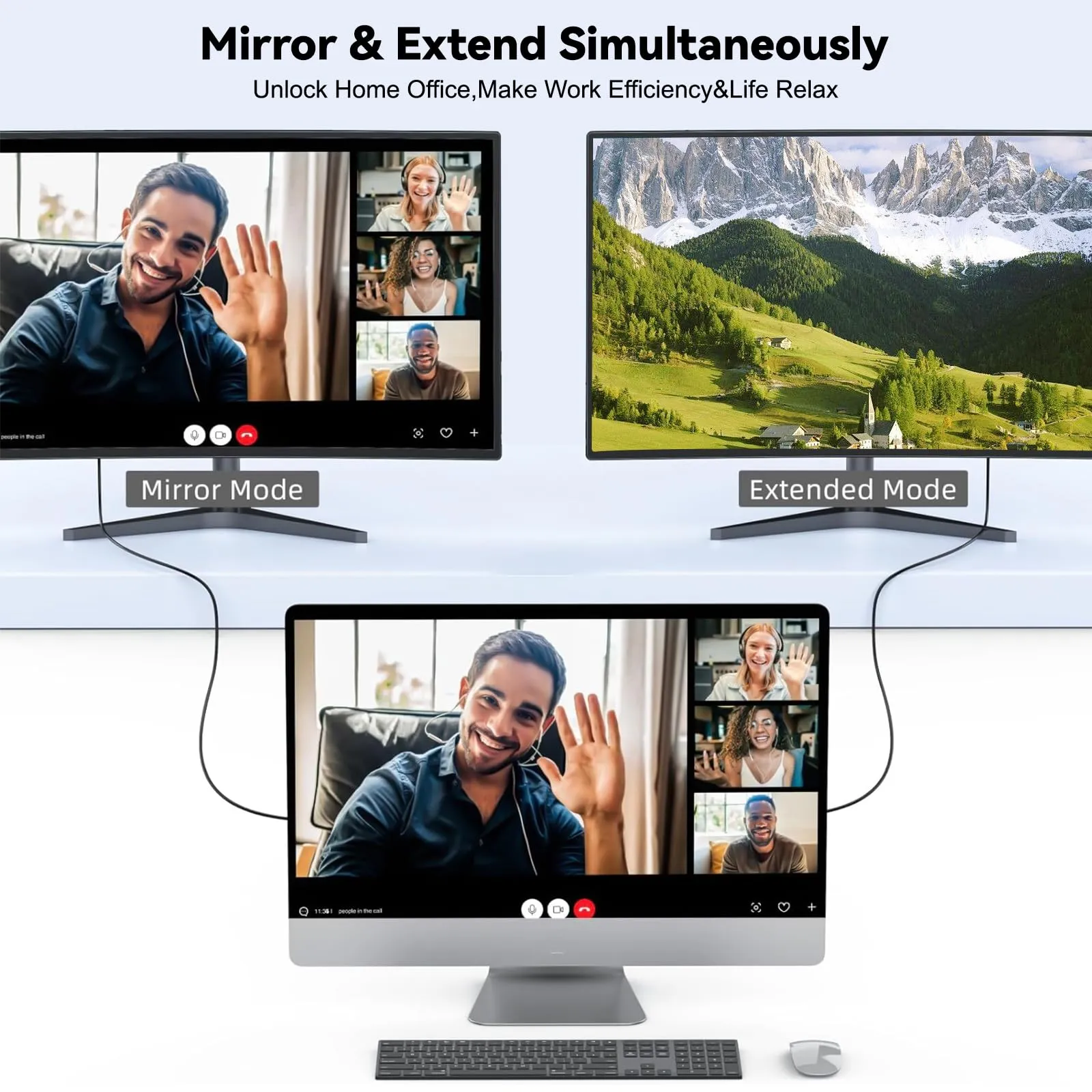 Abauoat Cavo USB-C to HDMI 4K, 2M, Compatibile con Thunderbolt 3/4, Surface Pro 7/8/9, iPad Pro 2018, Air 2020/2022, Huawei Mate 40, Vivo X80 Pro, Samsung S23, Grigio - immagine 7