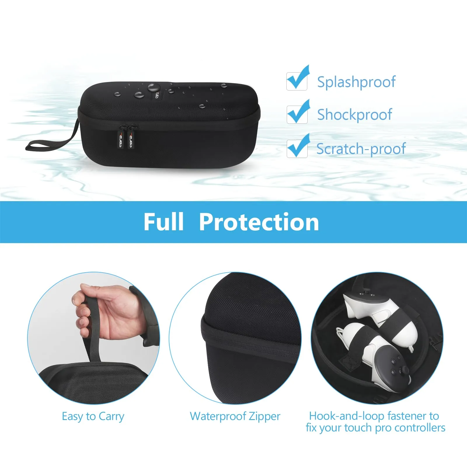 JSVER Custodia Rigida per Meta Quest 3, Quest 3S, Quest 2 e Vision Pro - immagine 4
