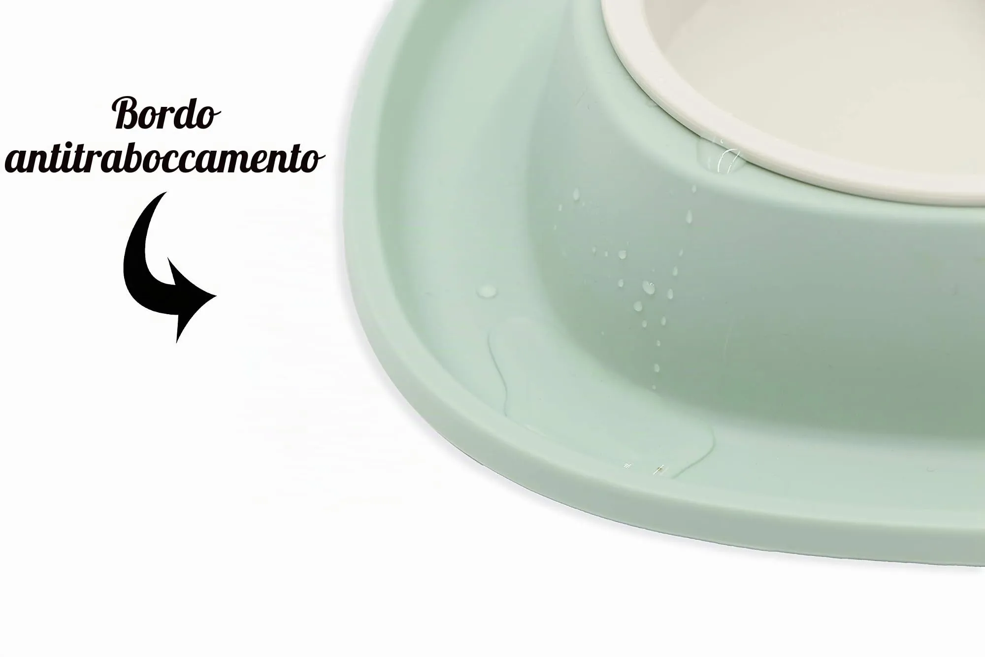 Aimé 901037 Ciotola per Cani e Gatti con Due Piatti Removibili e Base Antiscivolo, 2 x 230 ml, Verde - immagine 5
