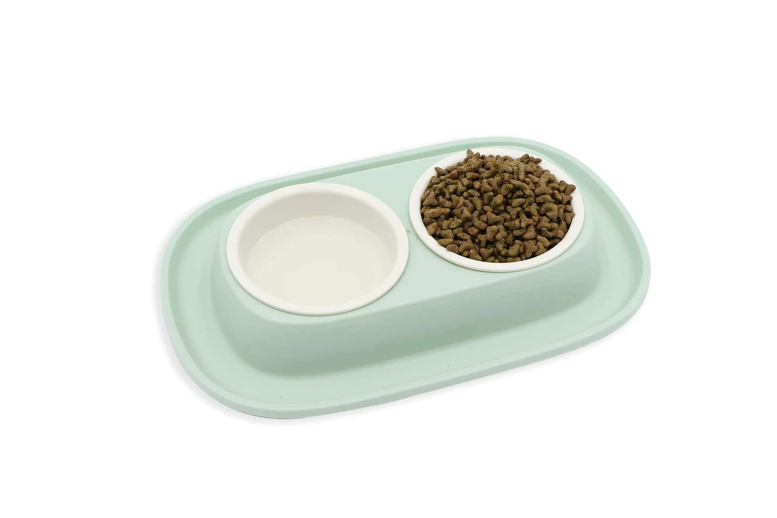Aimé 901037 Ciotola per Cani e Gatti con Due Piatti Removibili e Base Antiscivolo, 2 x 230 ml, Verde - immagine 6