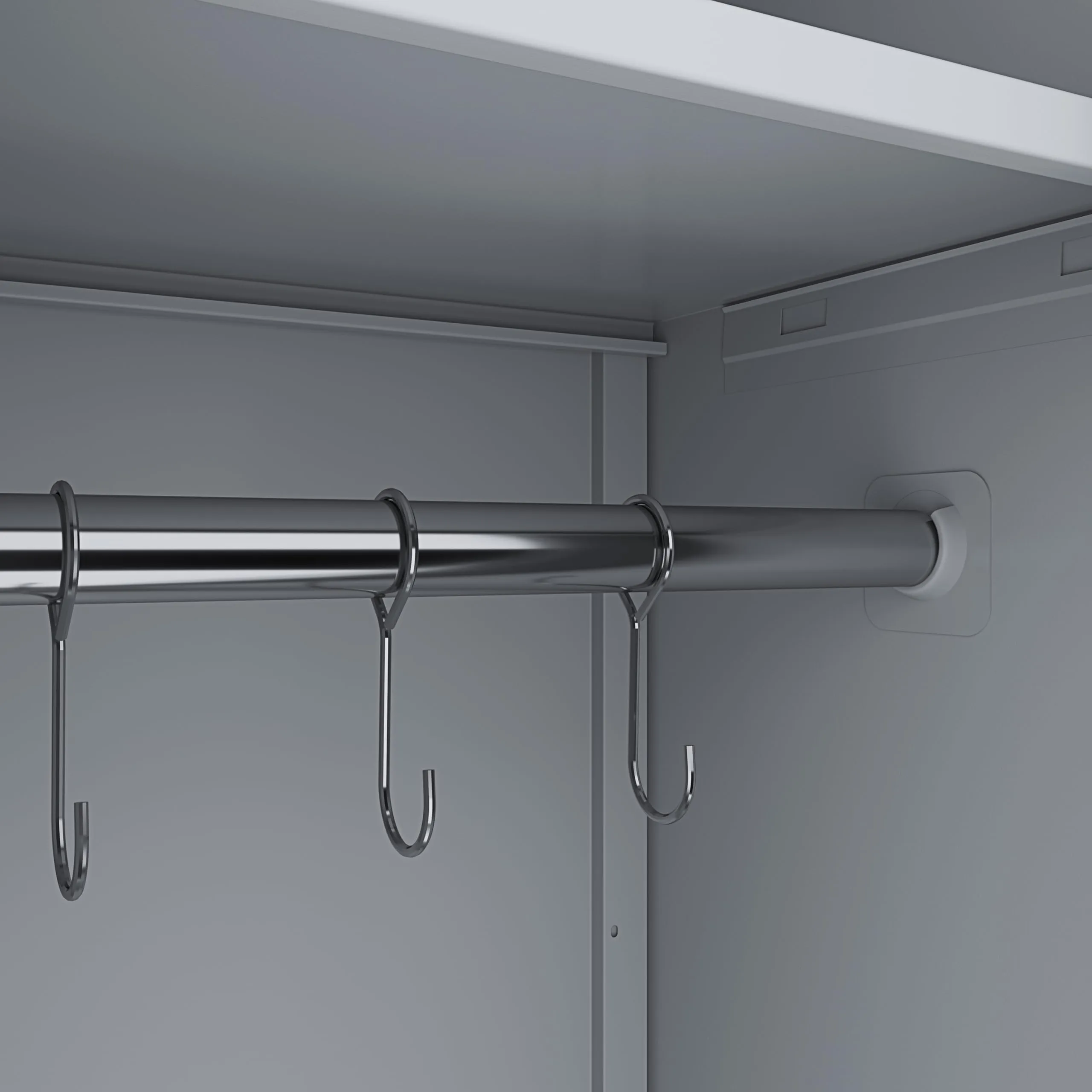 Bricozone Armadietto Spogliatoio in Lamiera di Acciaio, 1 Anta con Chiave, 180 x 34 x 36 cm, Grigio - immagine 3