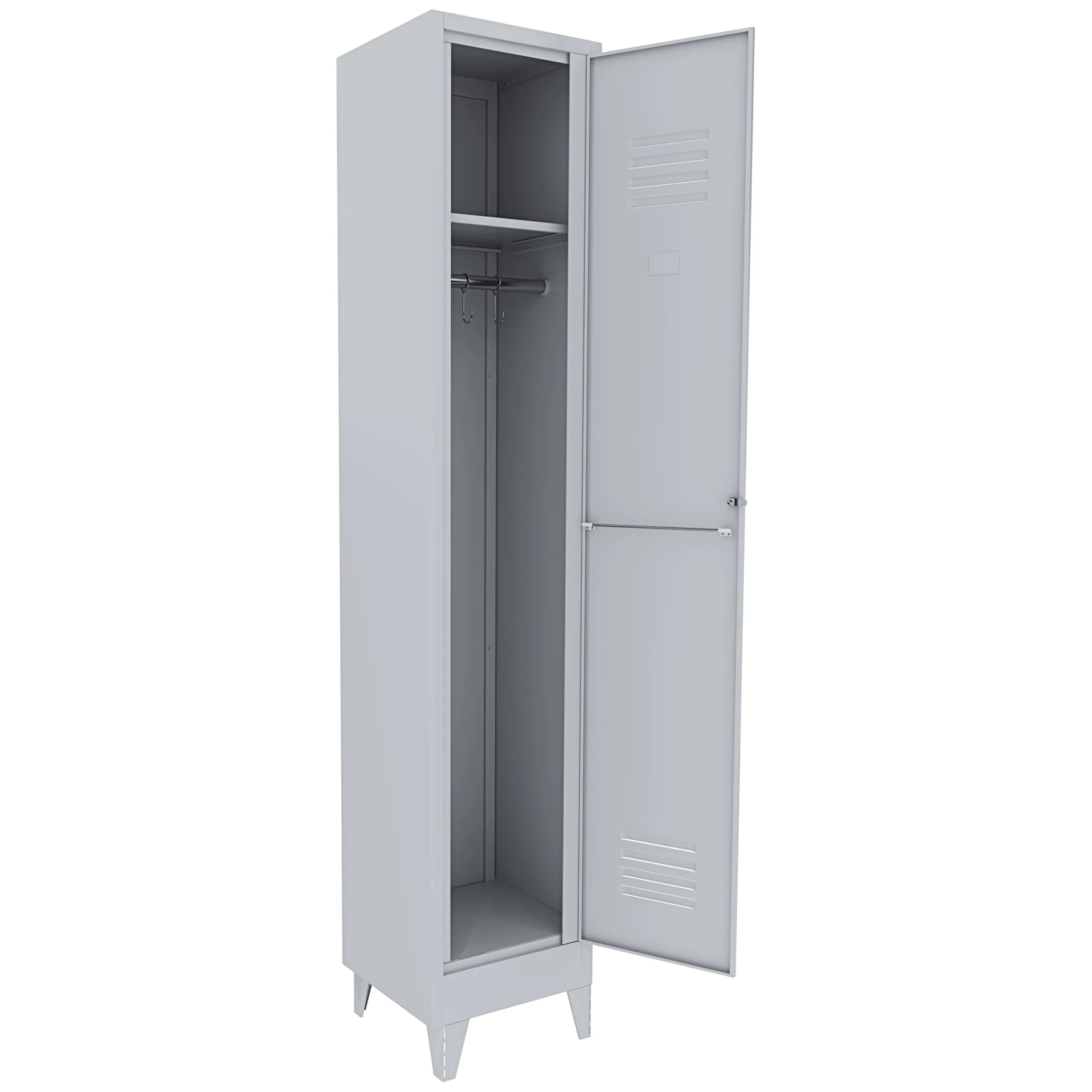 Bricozone Armadietto Spogliatoio in Lamiera di Acciaio, 1 Anta con Chiave, 180 x 34 x 36 cm, Grigio - immagine 7