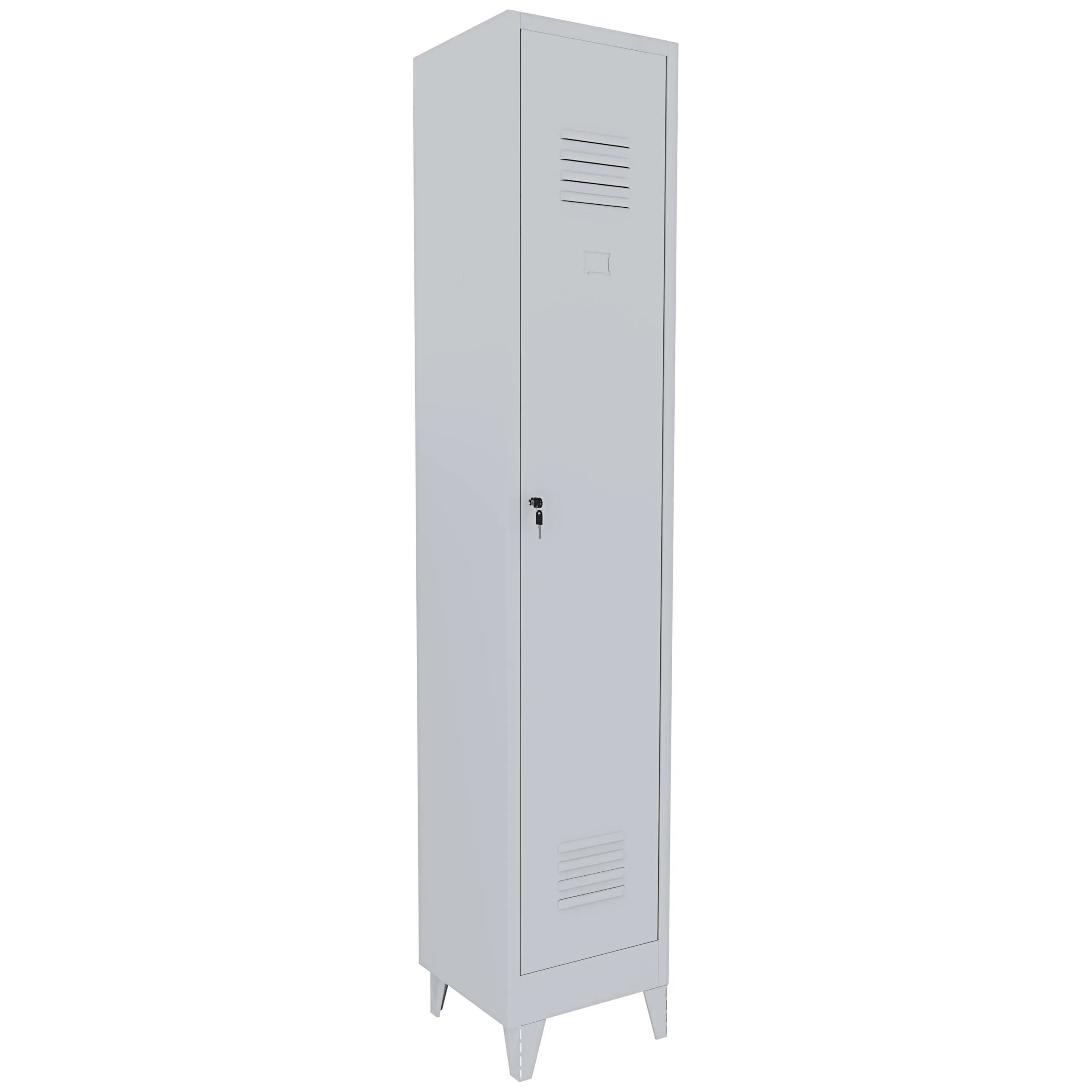 Bricozone Armadietto Spogliatoio in Lamiera di Acciaio, 1 Anta con Chiave, 180 x 34 x 36 cm, Grigio - immagine 8
