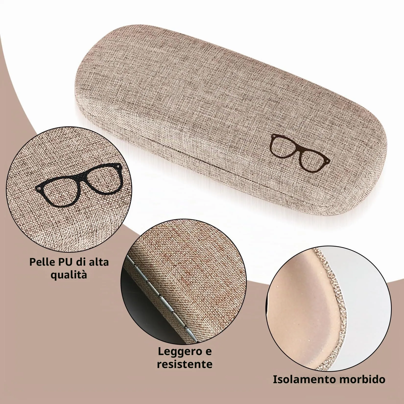 SHACHENH Astuccio Rigido per Occhiali, 4 Pezzi, Multicolore - immagine 3