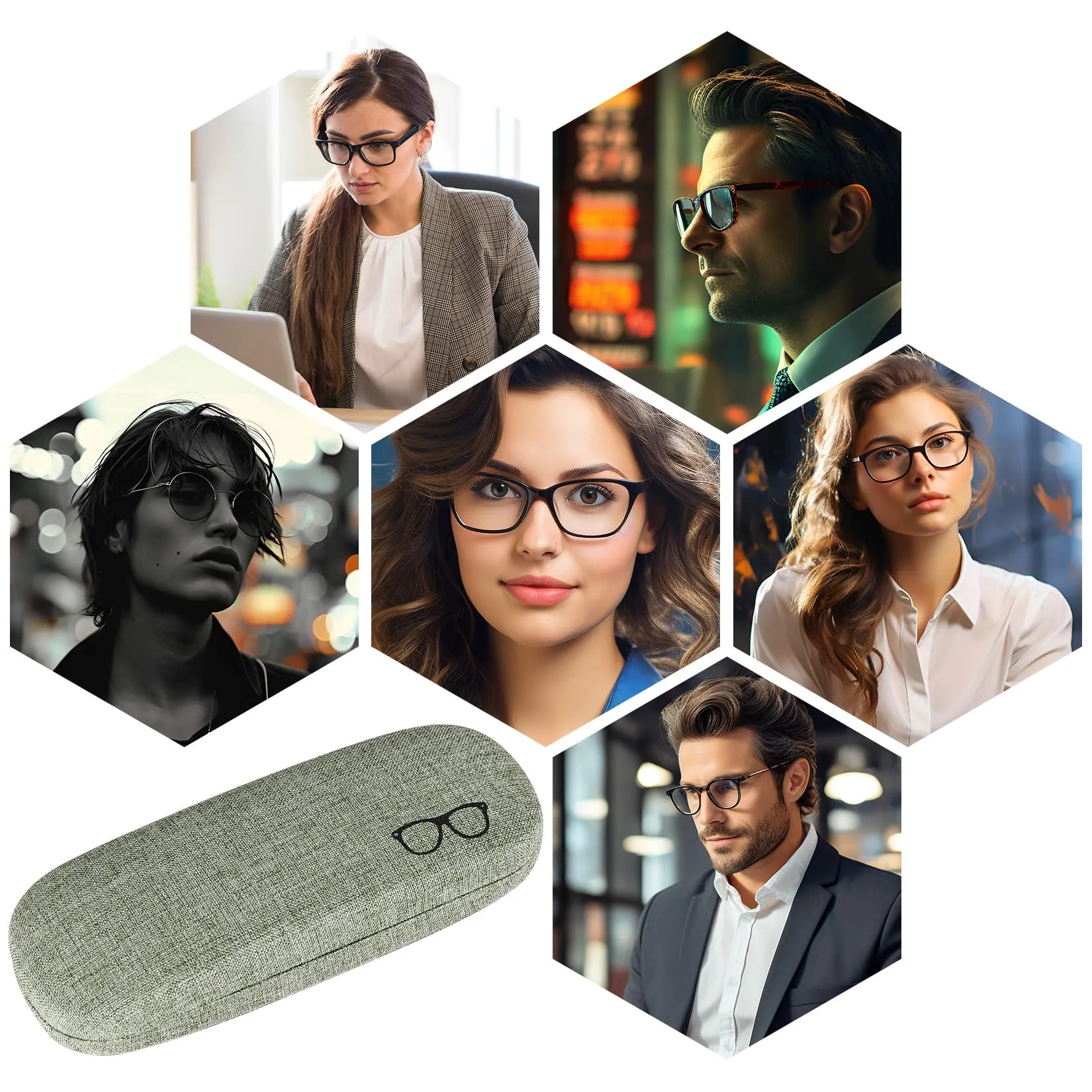 SHACHENH Astuccio Rigido per Occhiali, 4 Pezzi, Multicolore - immagine 7