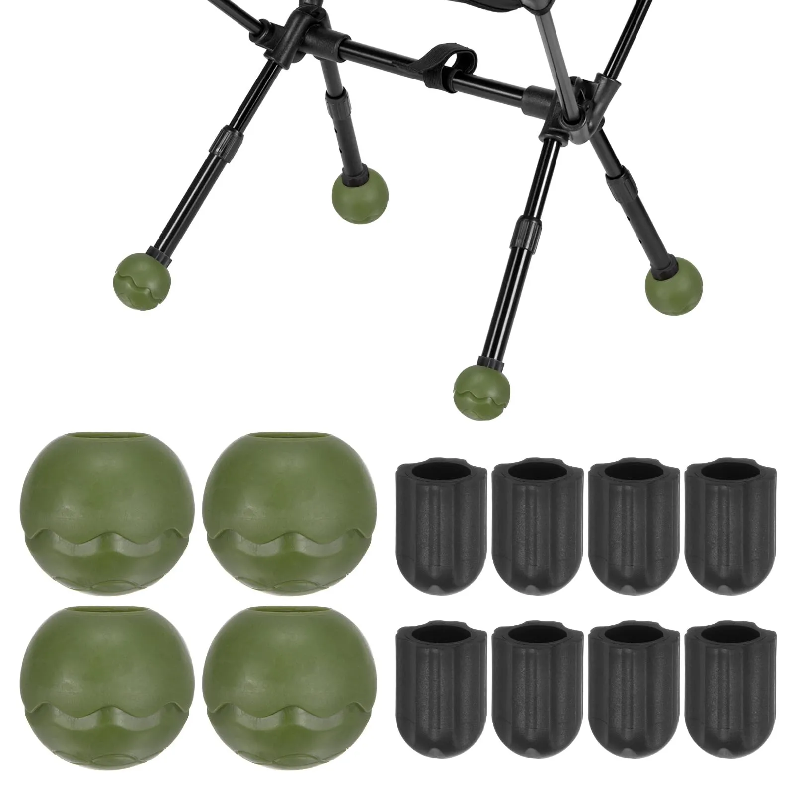 M METERXITY Piedini in Gomma per Sedia da Campeggio 15mm, Verde Giungla - immagine 1