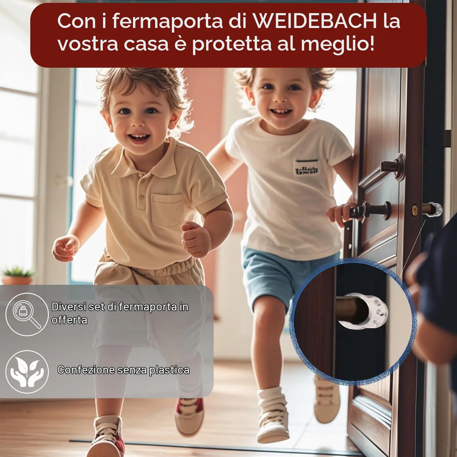CNMTCCO Set di 12 Fermaporta Trasparenti per Maniglie, 6 a Forma di Cerchio e 6 a Forma di 8 - immagine 4