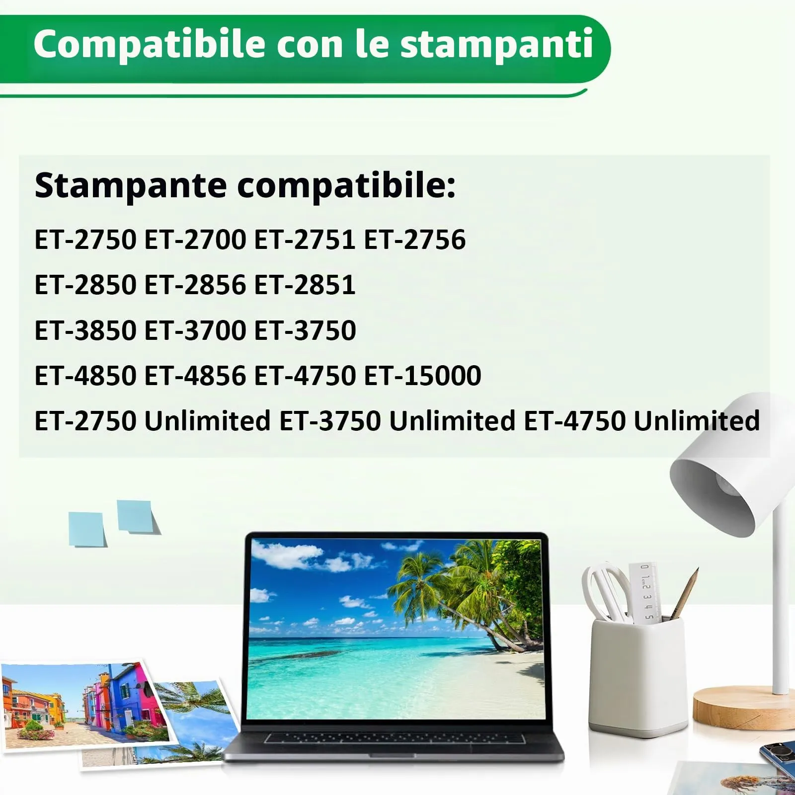 FANSHENG Inchiostro Compatibile con Epson 102 per Ecotank ET-2750 ET-4750 ET-4850 ET-3850 ET-2756 ET-2751 ET-2850 ET-2856 ET-3700 ET-3750 ET-4856 ET-15000 (5 Pack 2BK/C/M/Y) - immagine 2