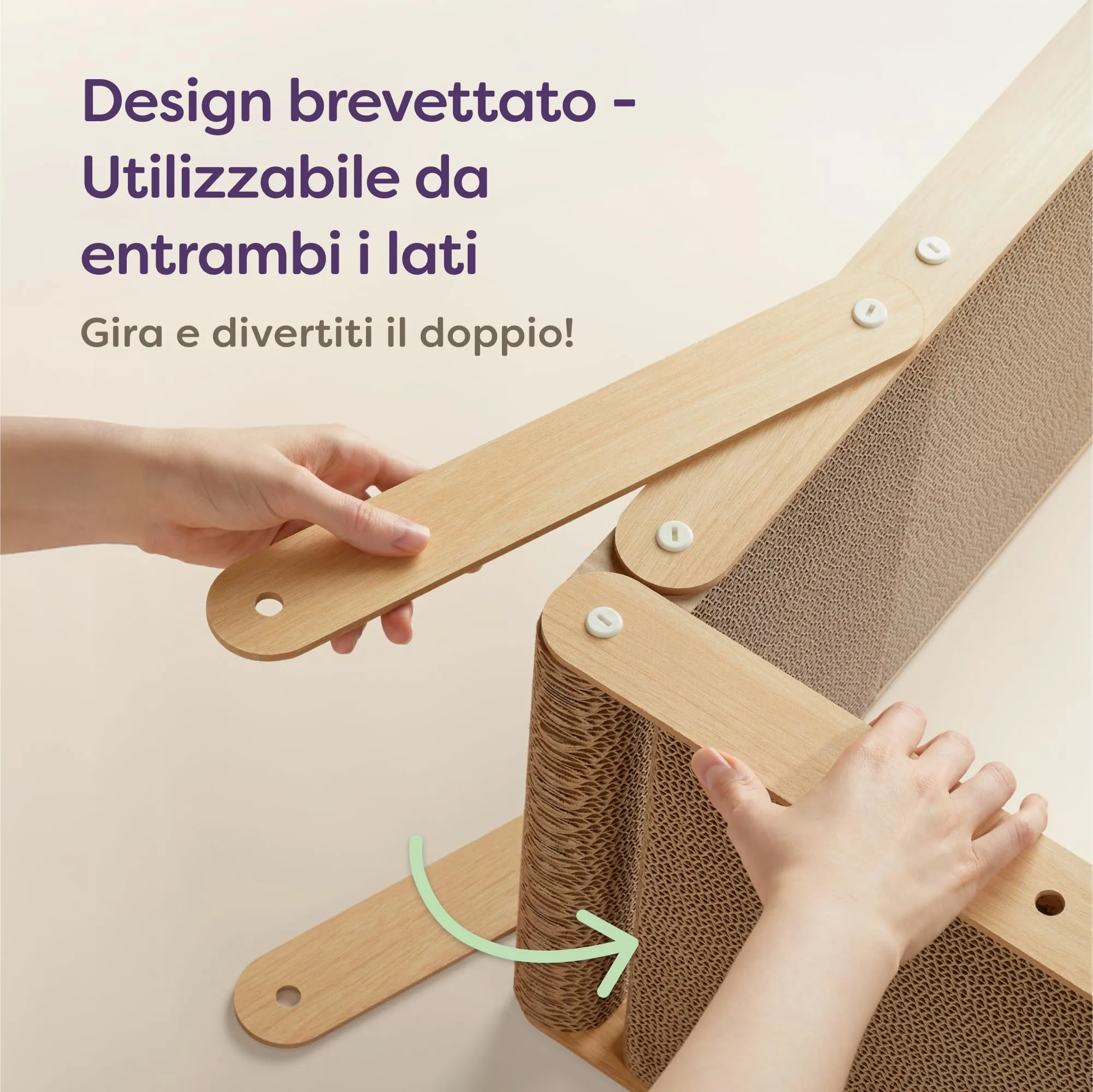 Knupis Tiragraffi per Gatti in Cartone, 68 cm, Marrone - immagine 4