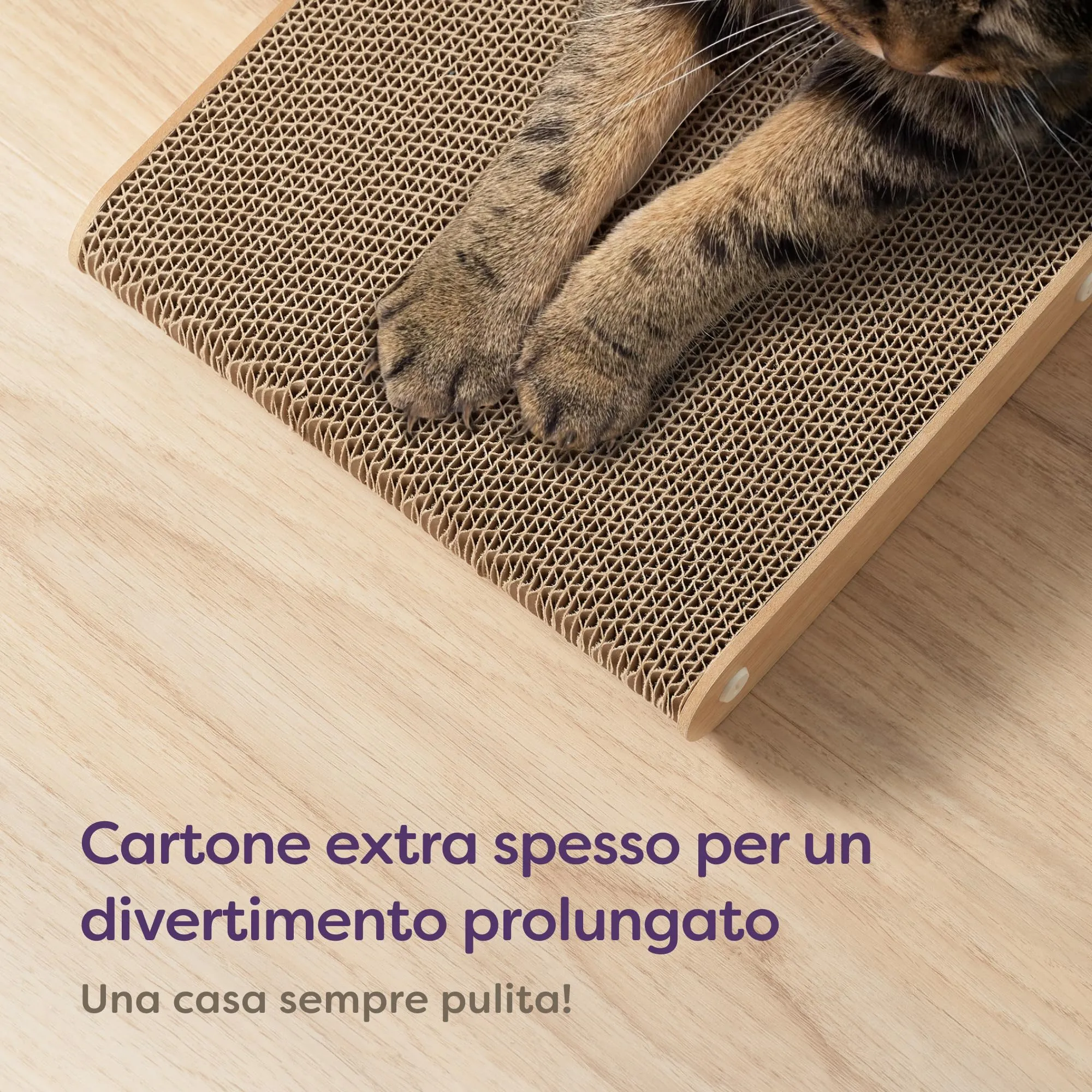 Knupis Tiragraffi per Gatti in Cartone, 68 cm, Marrone - immagine 5