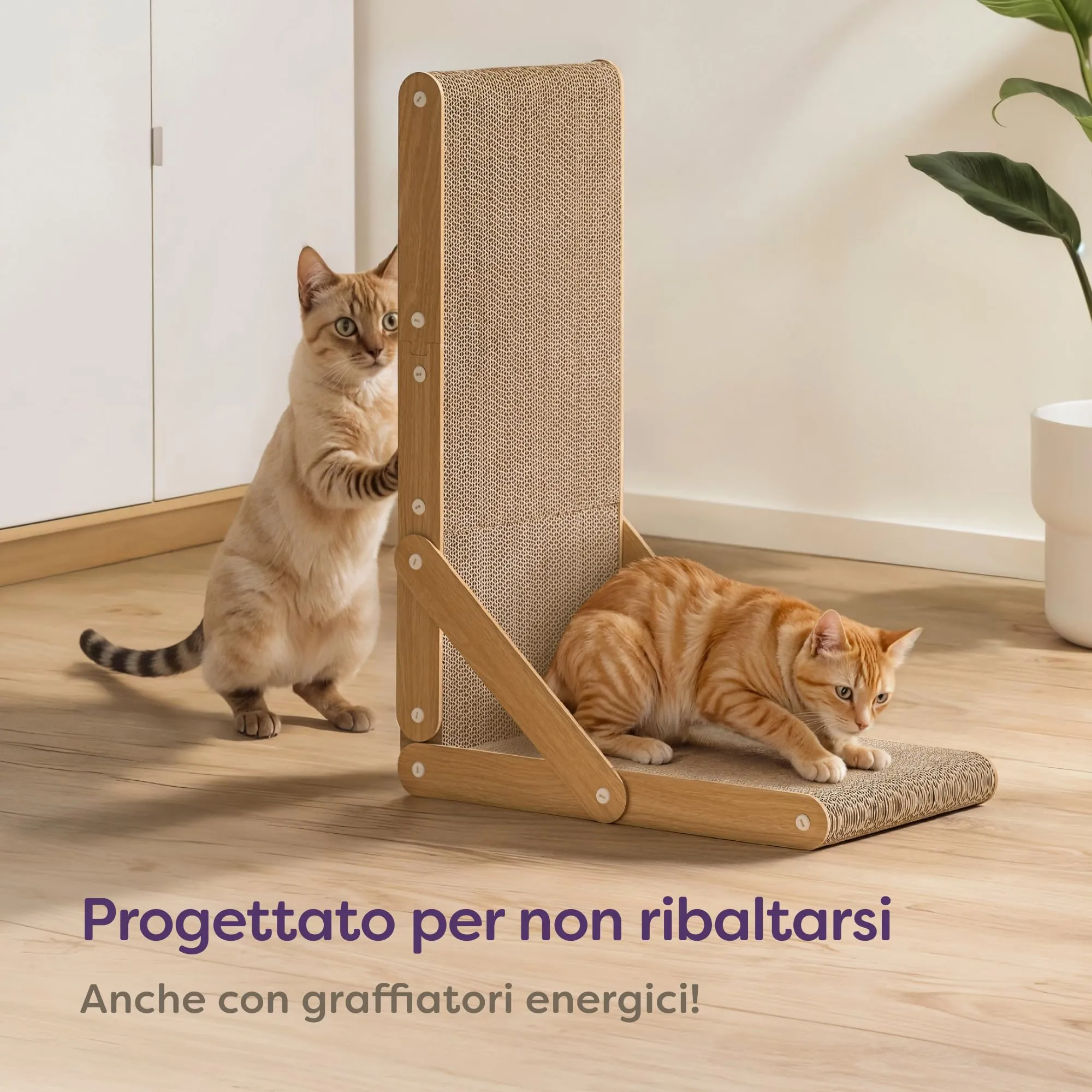 Knupis Tiragraffi per Gatti in Cartone, 68 cm, Marrone - immagine 6