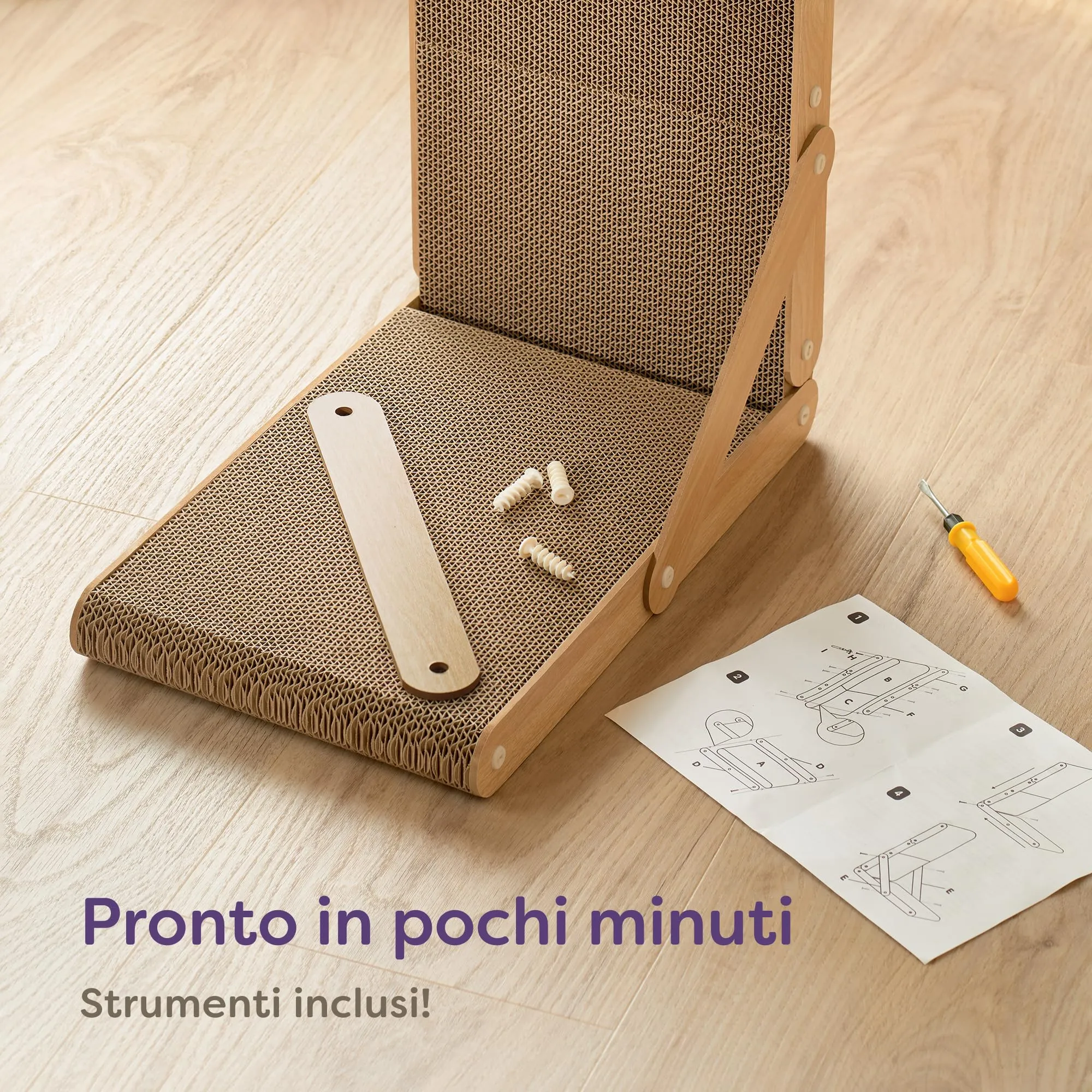 Knupis Tiragraffi per Gatti in Cartone, 68 cm, Marrone - immagine 7