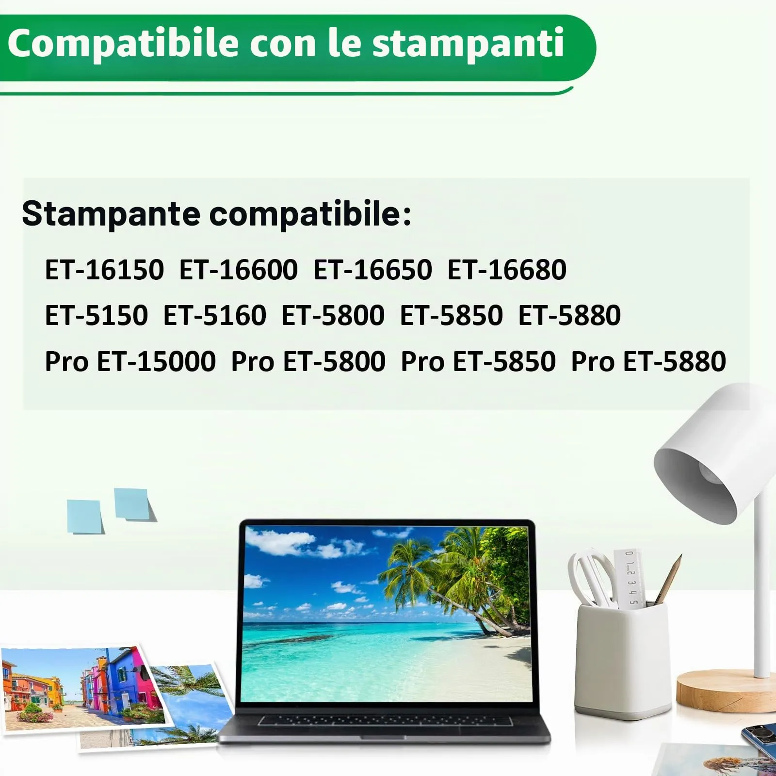 FANSHENG Inchiostro Compatibile con Epson 113 per Ecotank ET-5150 ET-5170 ET-16650 ET-16600 ET-16150 ET-15000 ET-5100 ET-5160 ET-5800 Pro ET-5850 (4 Pack BK/C/M/Y) - immagine 2