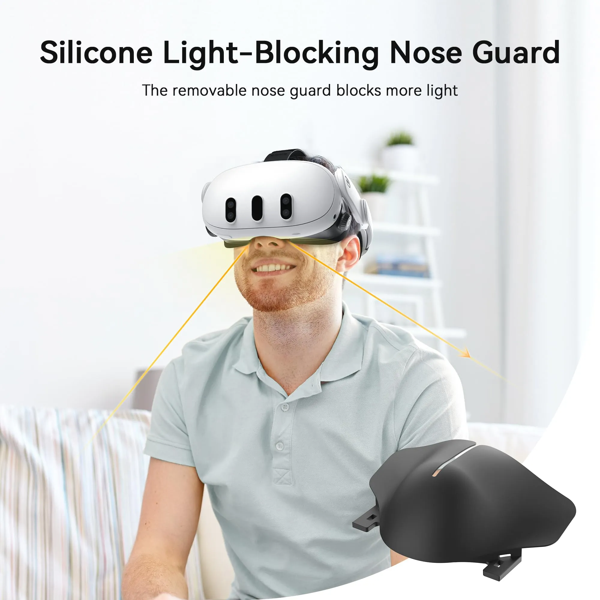 AMVR Upgraded Comfort Face Cover Pad per Meta Quest 3 con manopola regolabile, cuscino in PU e cotone Ice Silk - immagine 6
