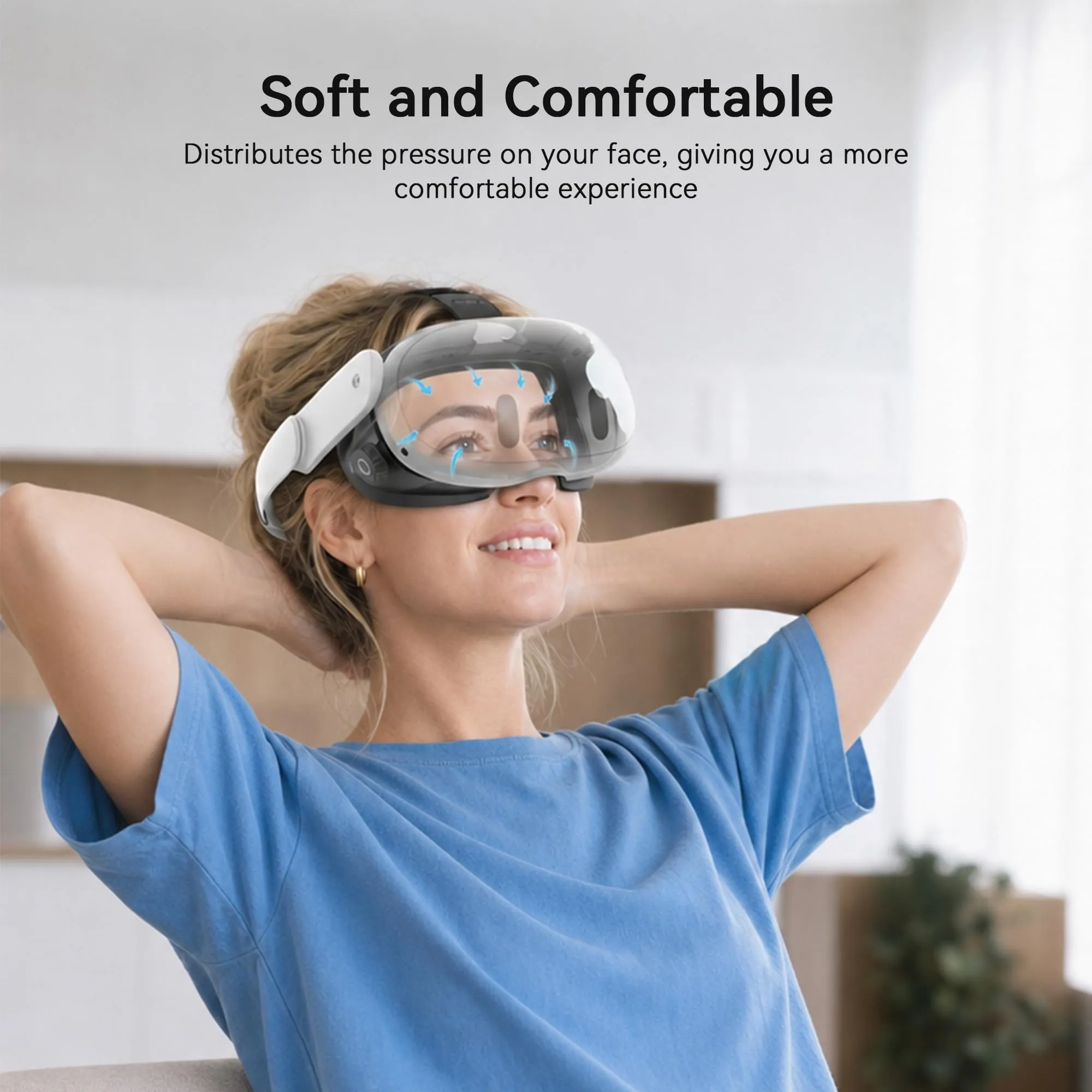 AMVR Upgraded Comfort Face Cover Pad per Meta Quest 3 con manopola regolabile, cuscino in PU e cotone Ice Silk - immagine 7