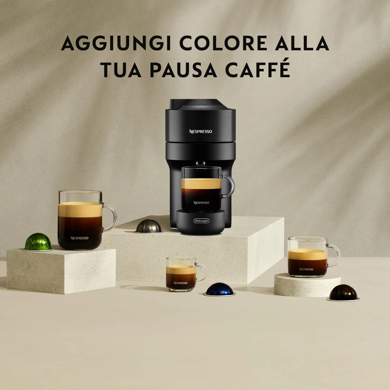 De'Longhi Nespresso Vertuo Pop ENV90.B Macchina Caffè a Capsule, 1260W, Liquorice Nero (Incluse 60 Capsule) - immagine 6