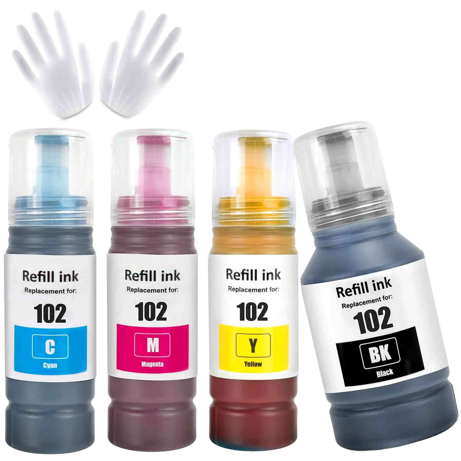 ASEKER 102 Inchiostro Compatibile per Epson EcoTank ET-2750 ET-2756 ET-2850 (BK C M Y) - immagine 1